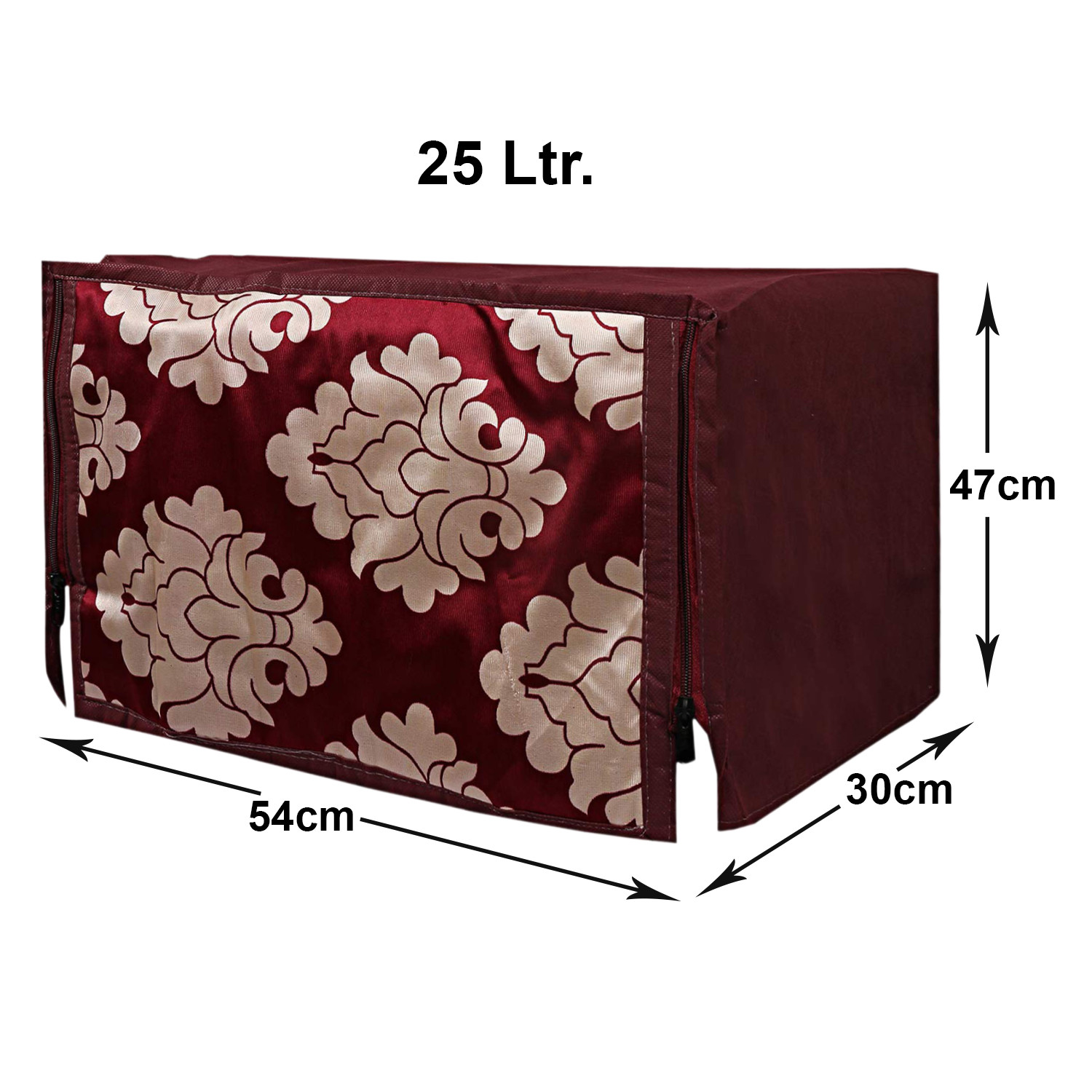 Kuber Industries Multiuses PVC Flower Print Microwave Oven Cover For Home & Kitchen 25 Ltr. (Maroon)