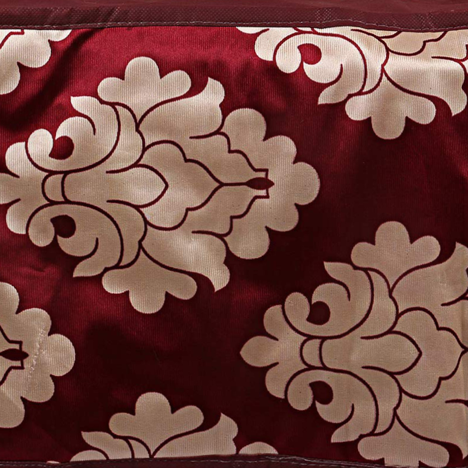 Kuber Industries Multiuses PVC Flower Print Microwave Oven Cover For Home & Kitchen 30 Ltr. (Maroon)