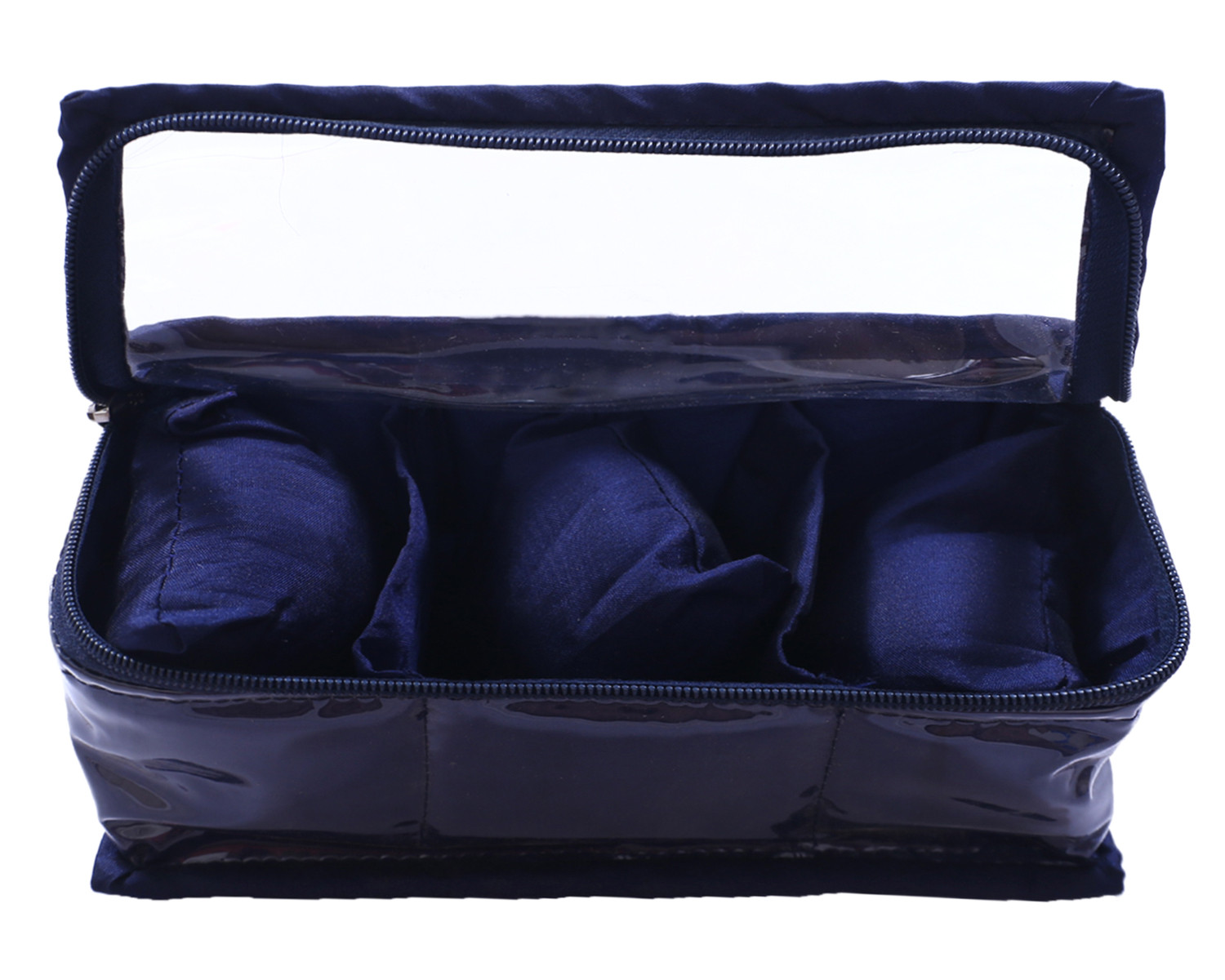 Kuber Industries Multiuses PVC Laminate 3 Case Watch Organizer/Bracelet Organizer For Watches, Bracelet (Blue)