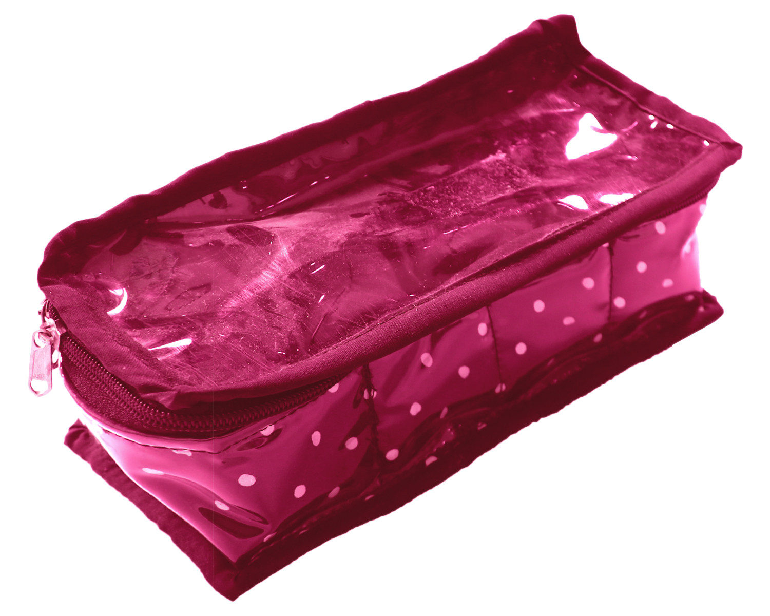 Kuber Industries Multiuses PVC Laminate Dot Print 4 Case Watch Organizer/Bracelet Organizer For Watches, Bracelet (Pink)