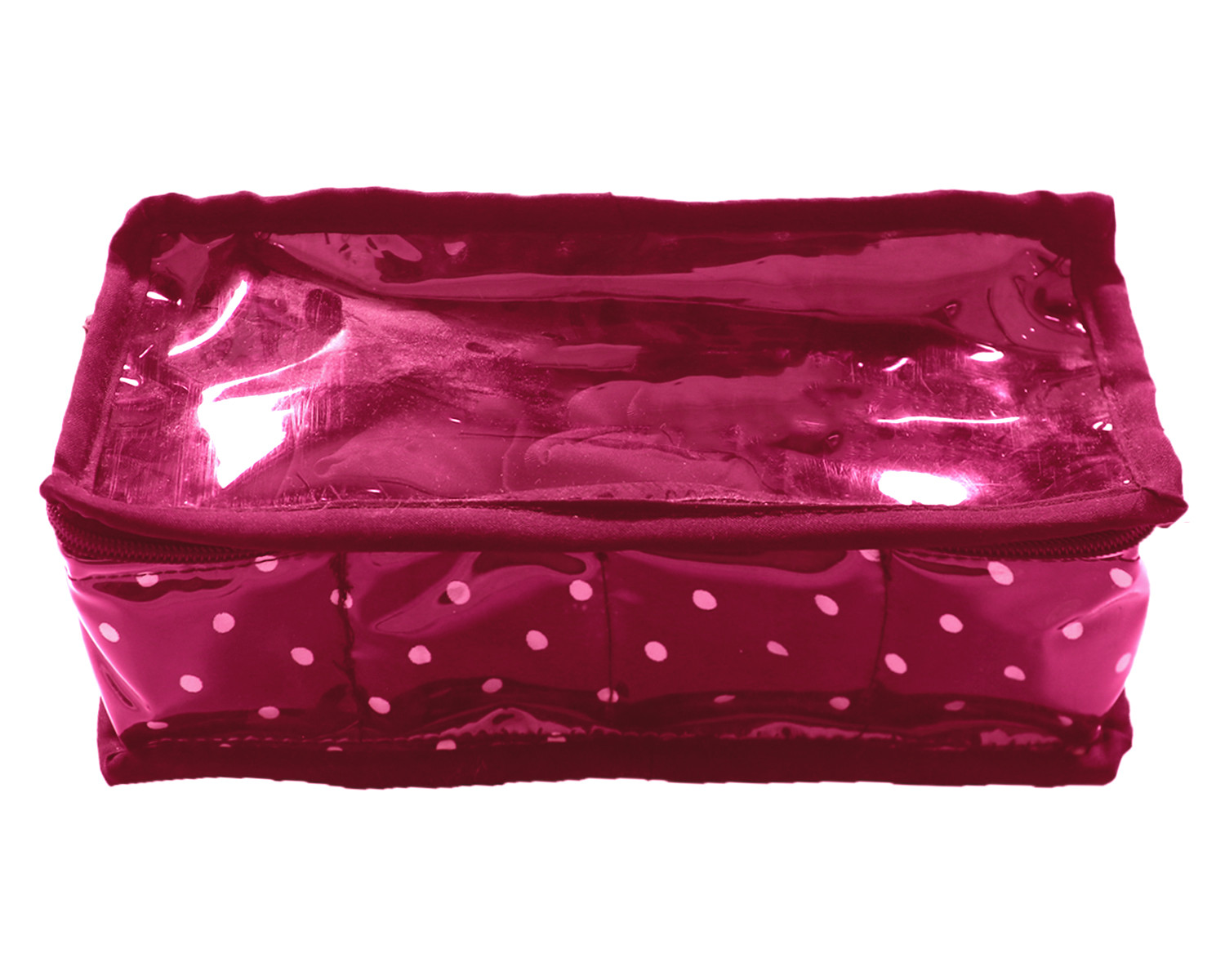 Kuber Industries Multiuses PVC Laminate Dot Print 4 Case Watch Organizer/Bracelet Organizer For Watches, Bracelet (Pink)