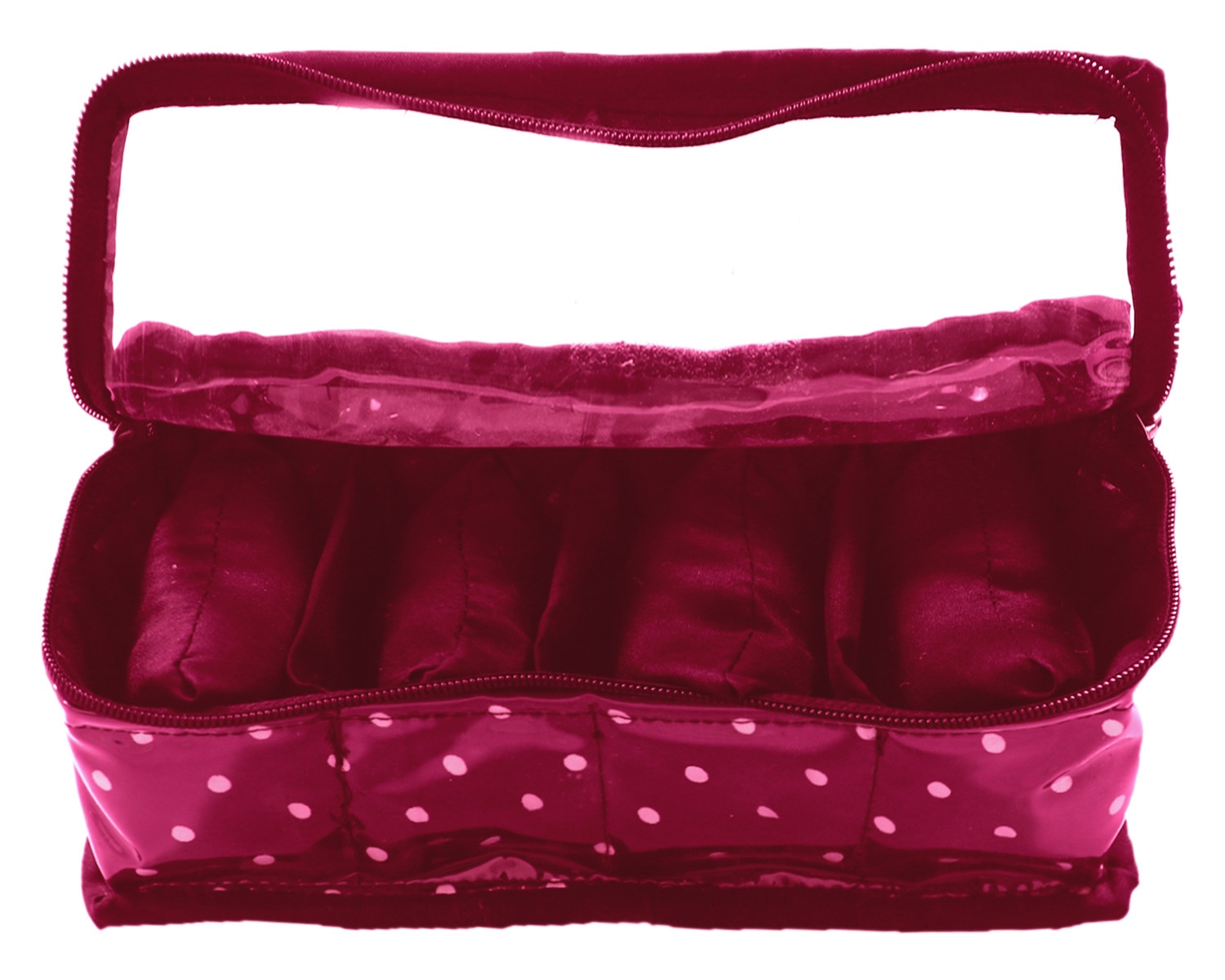 Kuber Industries Multiuses PVC Laminate Dot Print 4 Case Watch Organizer/Bracelet Organizer For Watches, Bracelet (Pink)