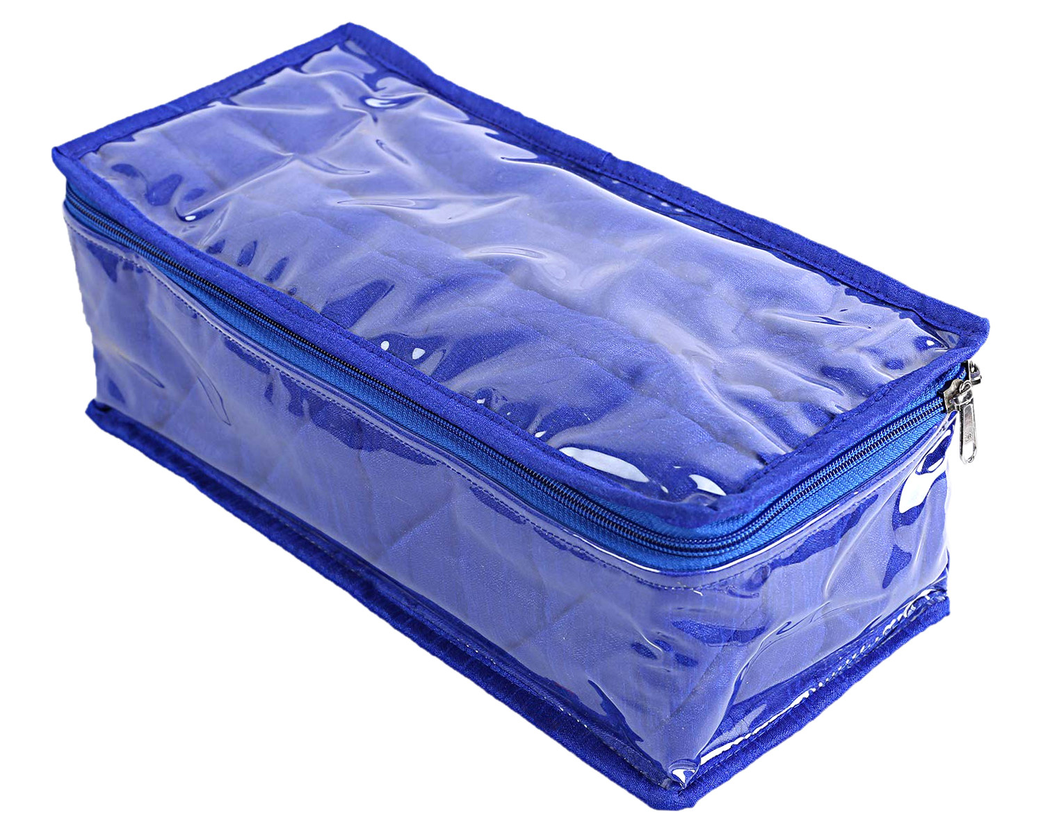 Kuber Industries Multiuses PVC Laminated Jewellery Locker Organizer With 4 Pouches (Blue)