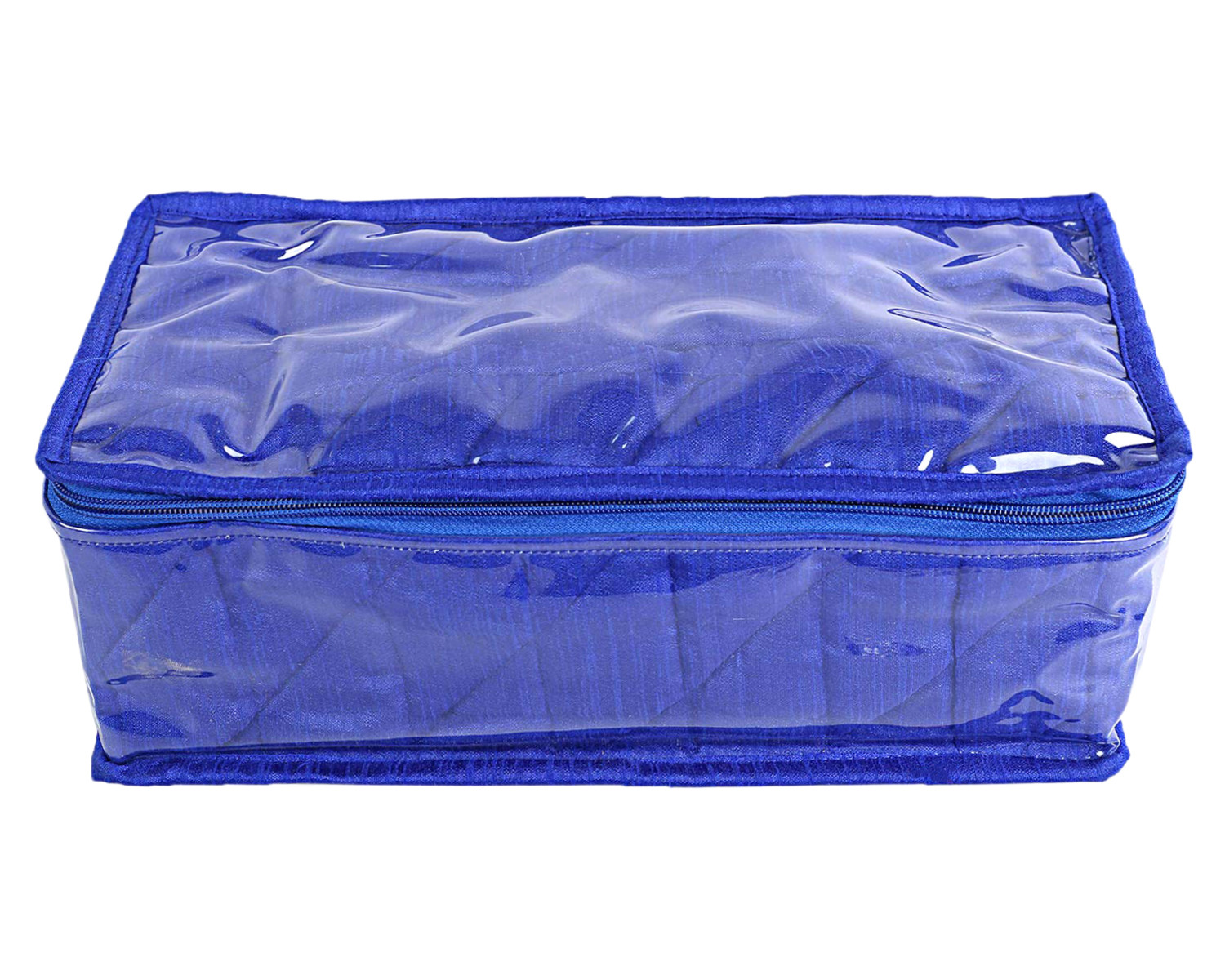 Kuber Industries Multiuses PVC Laminated Jewellery Locker Organizer With 4 Pouches (Blue)