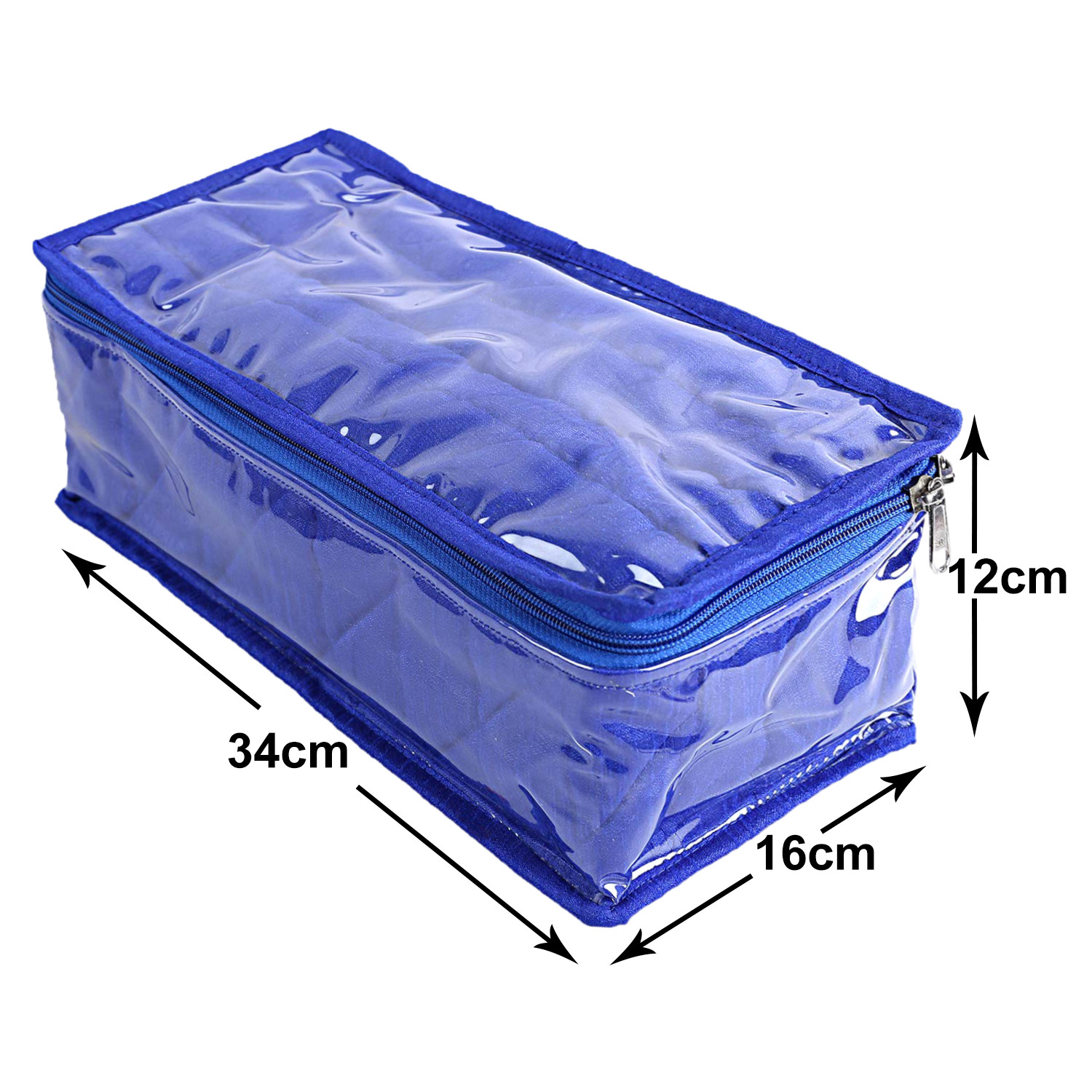 Kuber Industries Multiuses PVC Laminated Jewellery Locker Organizer With 4 Pouches (Blue)