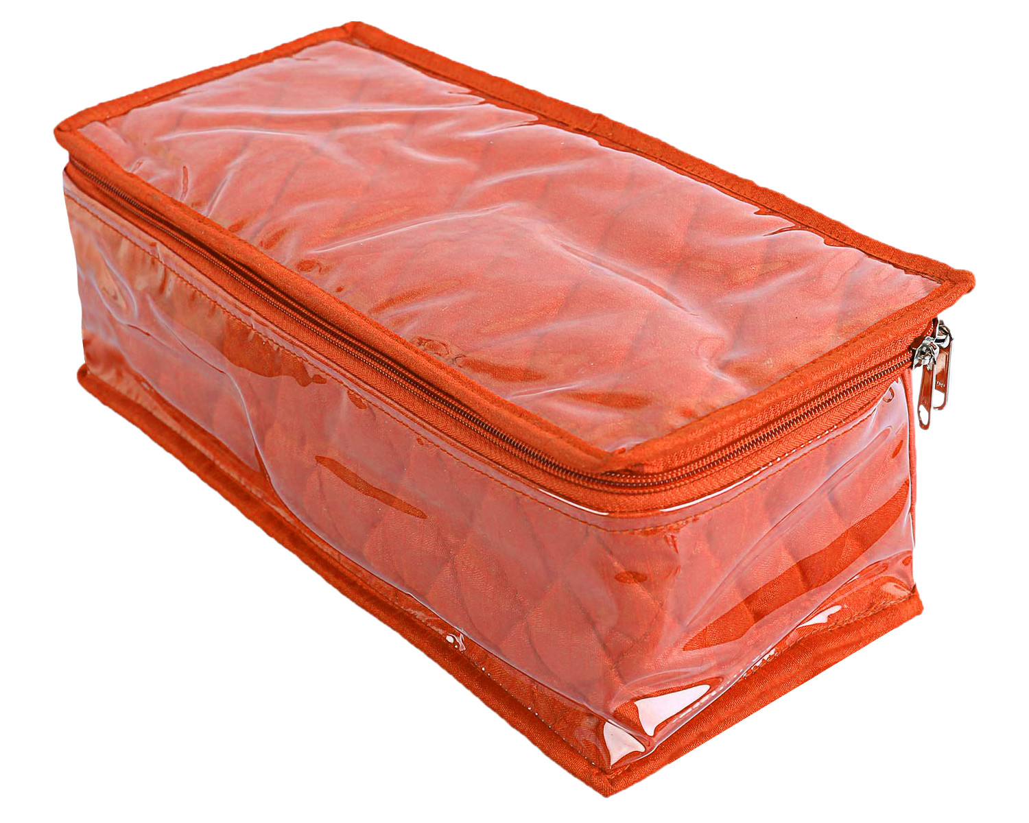 Kuber Industries Multiuses PVC Laminated Jewellery Locker Organizer With 4 Pouches (Orange)
