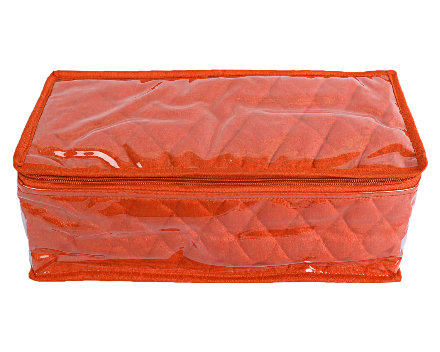 Kuber Industries Multiuses PVC Laminated Jewellery Locker Organizer With 4 Pouches (Orange)