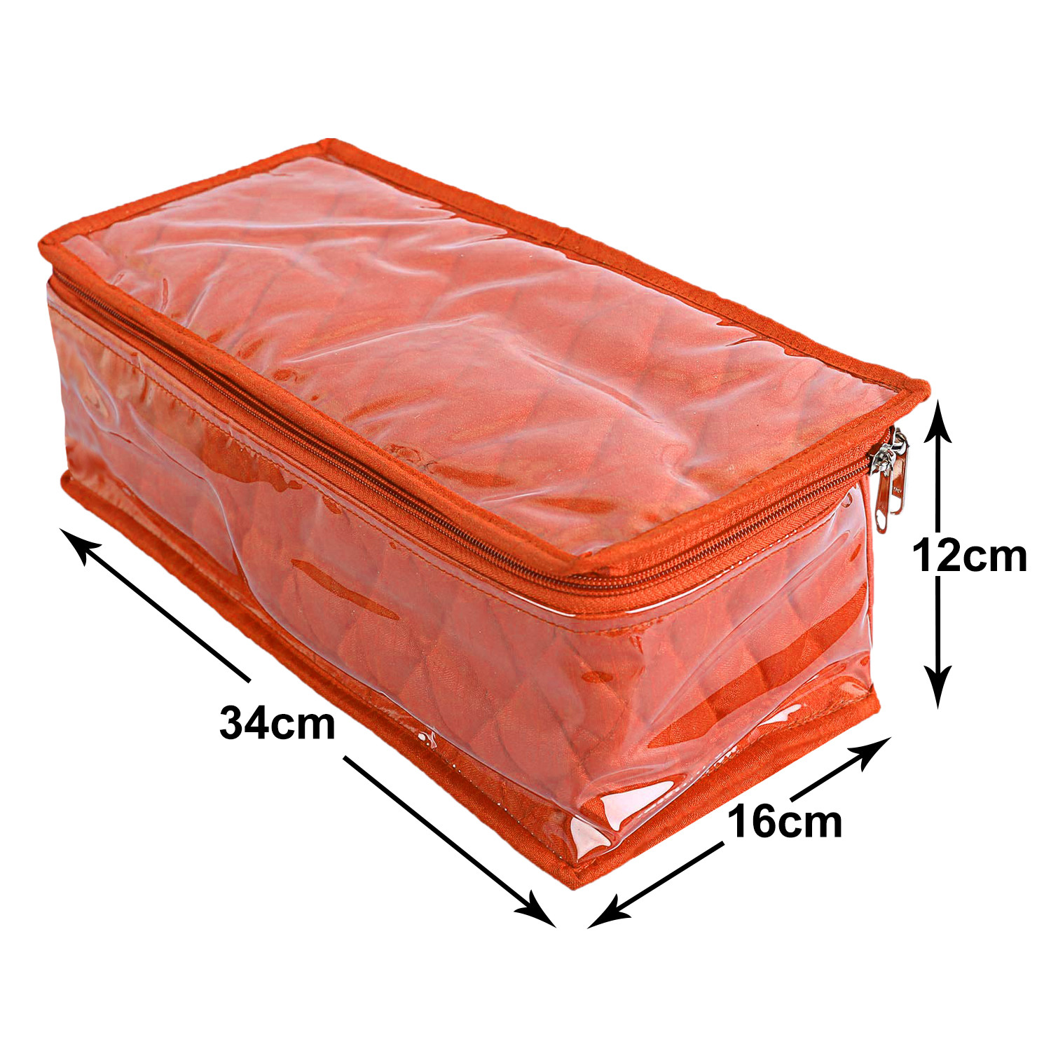 Kuber Industries Multiuses PVC Laminated Jewellery Locker Organizer With 4 Pouches (Orange)