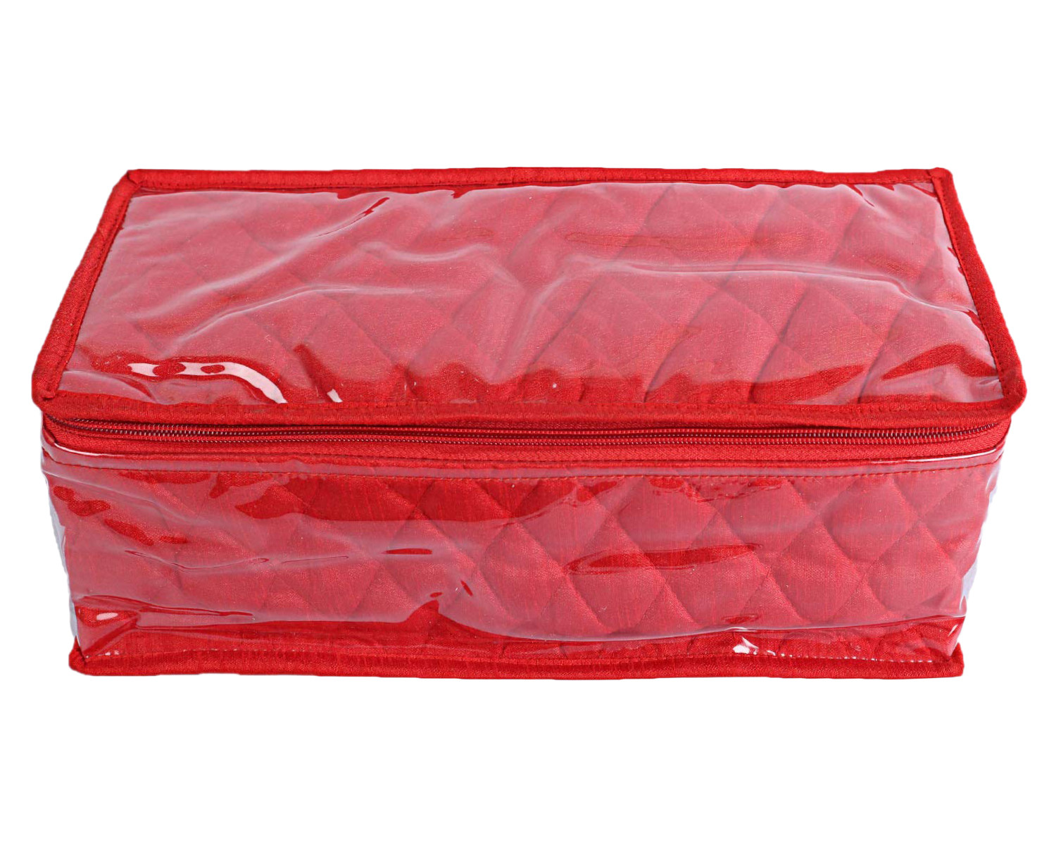 Kuber Industries Multiuses PVC Laminated Jewellery Locker Organizer With 4 Pouches (Red)