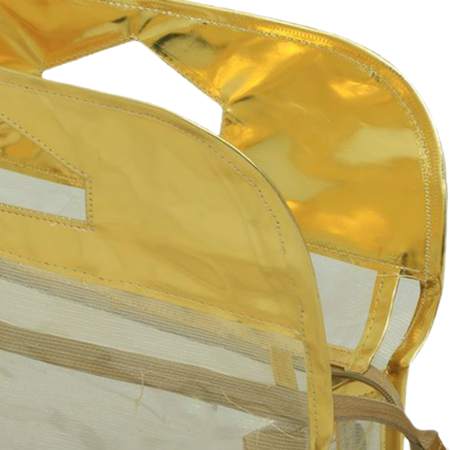 Kuber Industries Multiuses PVC laminated Travel Toilerty bag/Makeup Bag For Home &Traveling (Gold)