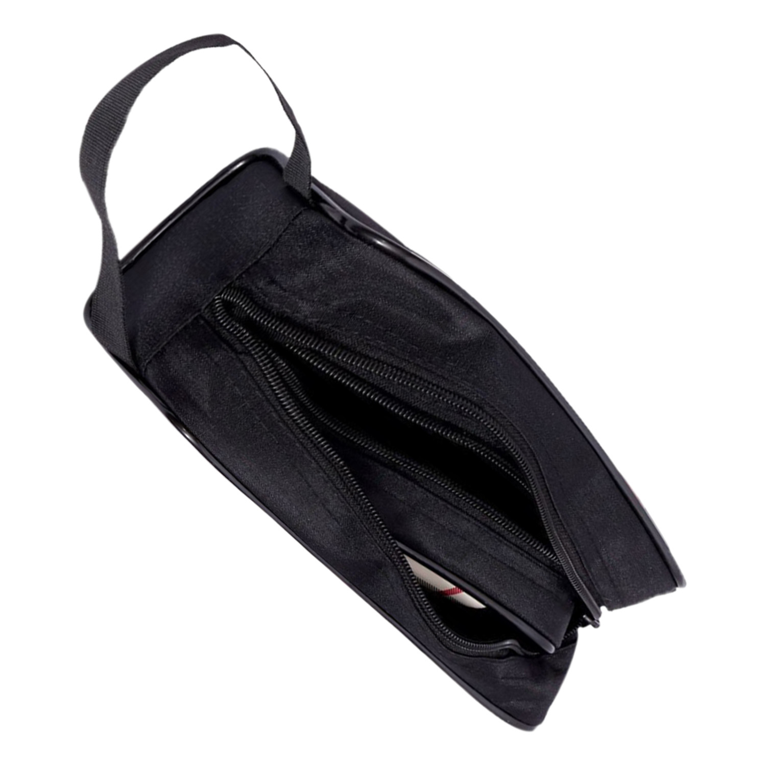 Kuber Industries Multiuses Rexine Check Print Travel Toiletry Bag/Dopp Kit For Traveling(Black)