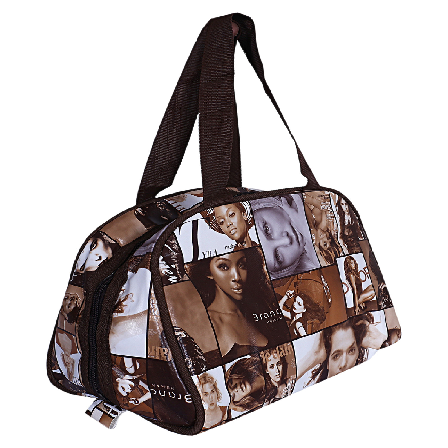 Kuber Industries Multiuses Rexine Women Print Travel Toiletry Bag/Dopp Kit For Traveling (Brown)