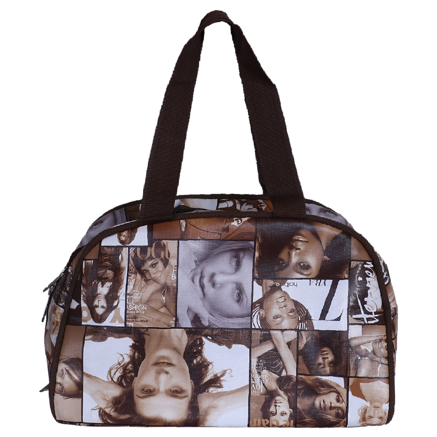 Kuber Industries Multiuses Rexine Women Print Travel Toiletry Bag/Dopp Kit For Traveling (Brown)