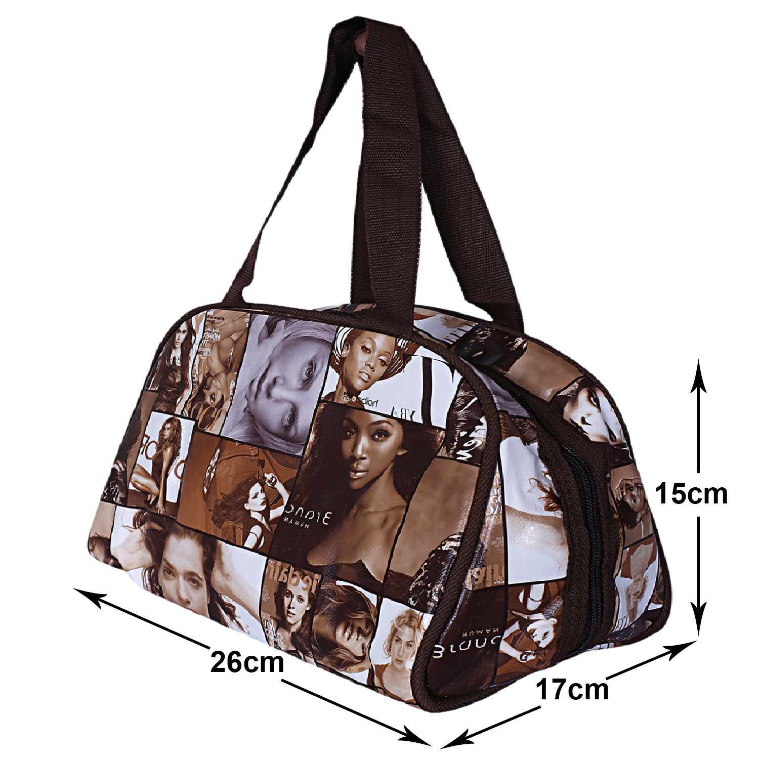 Kuber Industries Multiuses Rexine Women Print Travel Toiletry Bag/Dopp Kit For Traveling (Brown)