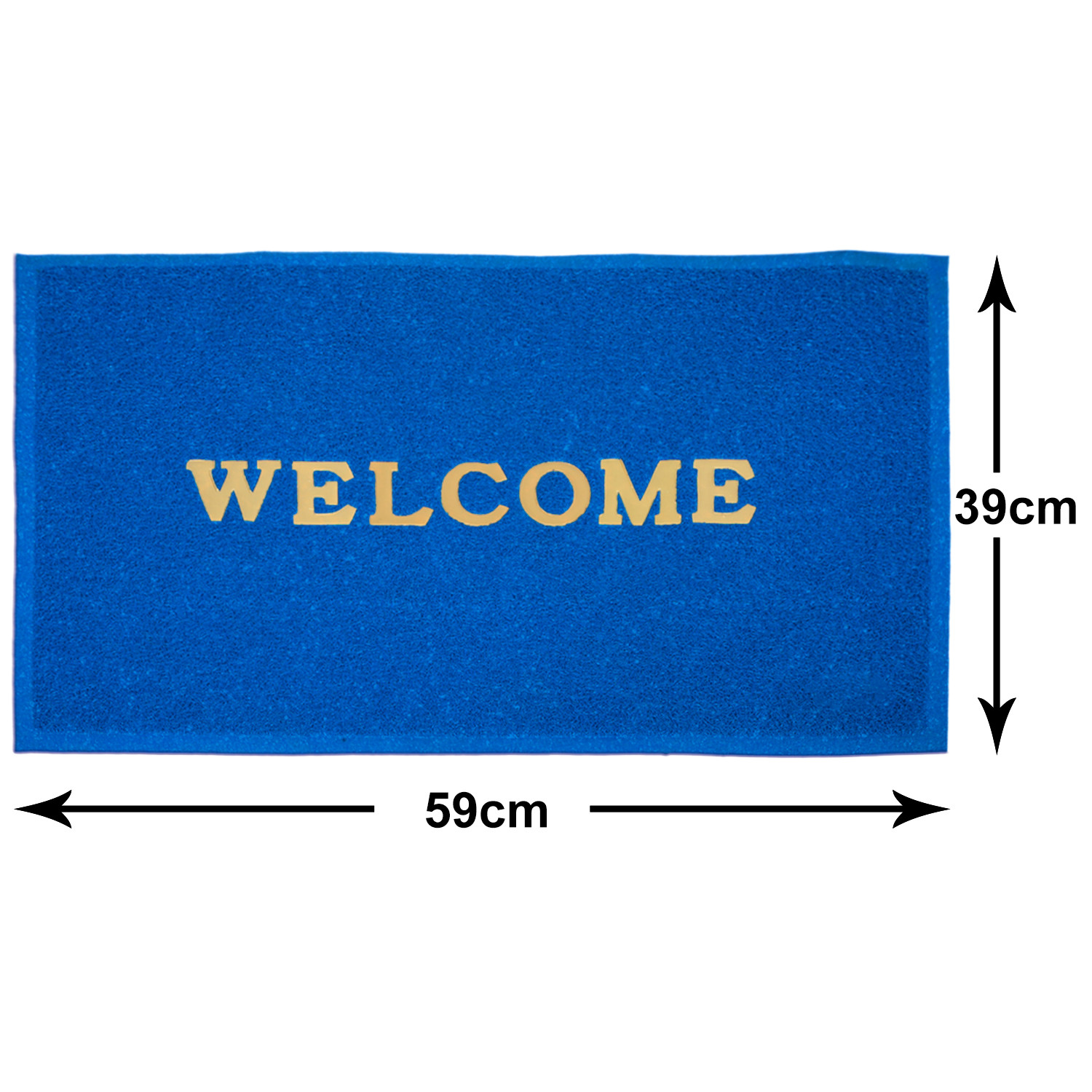 Kuber Industries Multiuses Rubber Anti Slip Welcome Door Mat For Home, Bedroom & Bathrooom (Blue)