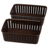 Kuber Industries Multiuses Small M 15 Plastic Tray/Basket/Organizer Without Lid- (Brown) -46KM0111