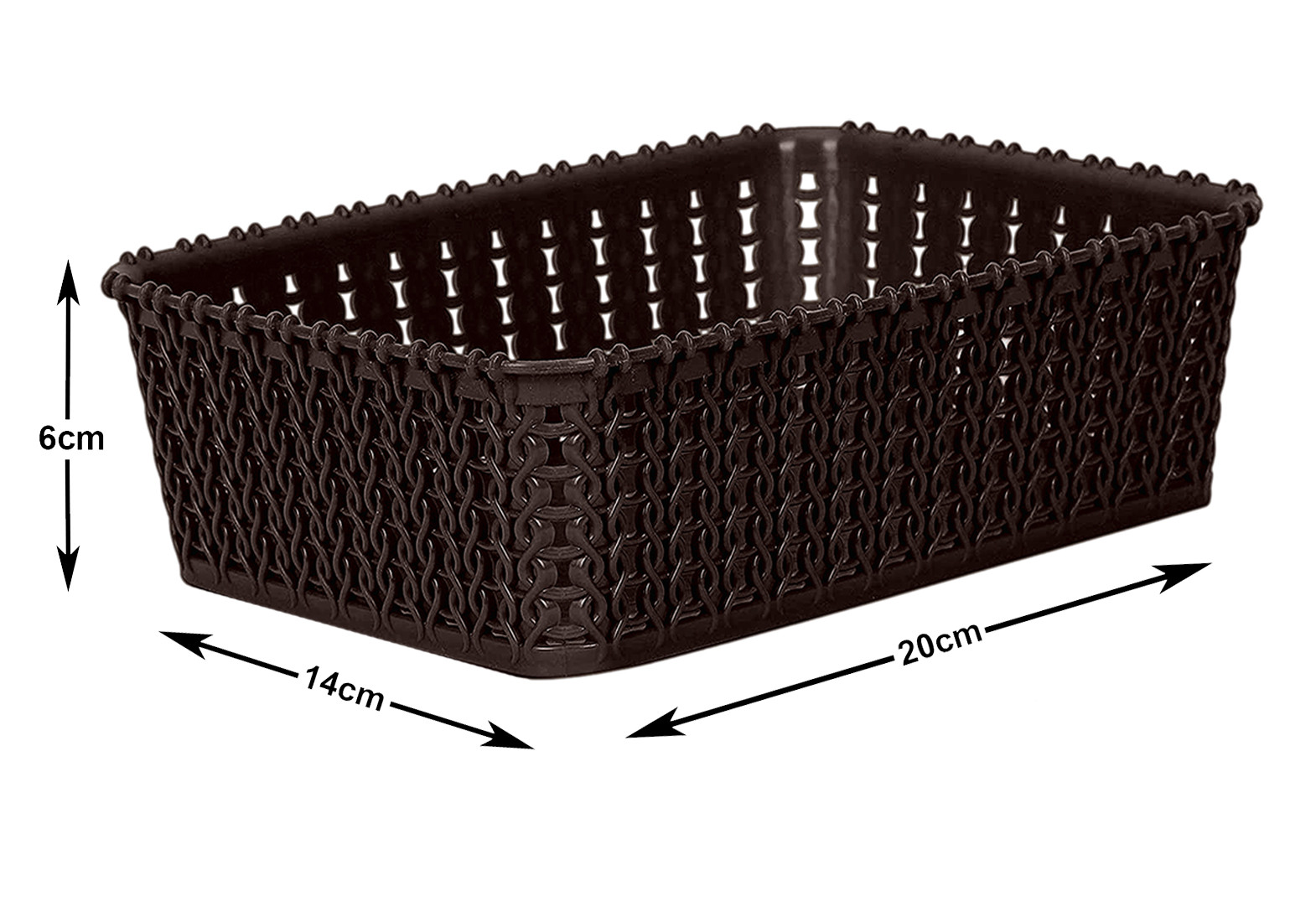 Kuber Industries Multiuses Small M 15 Plastic Tray/Basket/Organizer Without Lid- (Brown) -46KM0111