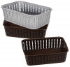 Kuber Industries Multiuses Small M 15 Plastic Tray/Basket/Organizer Without Lid- Pack of 3 (Brown &amp; Grey &amp; Brown) -46KM0129