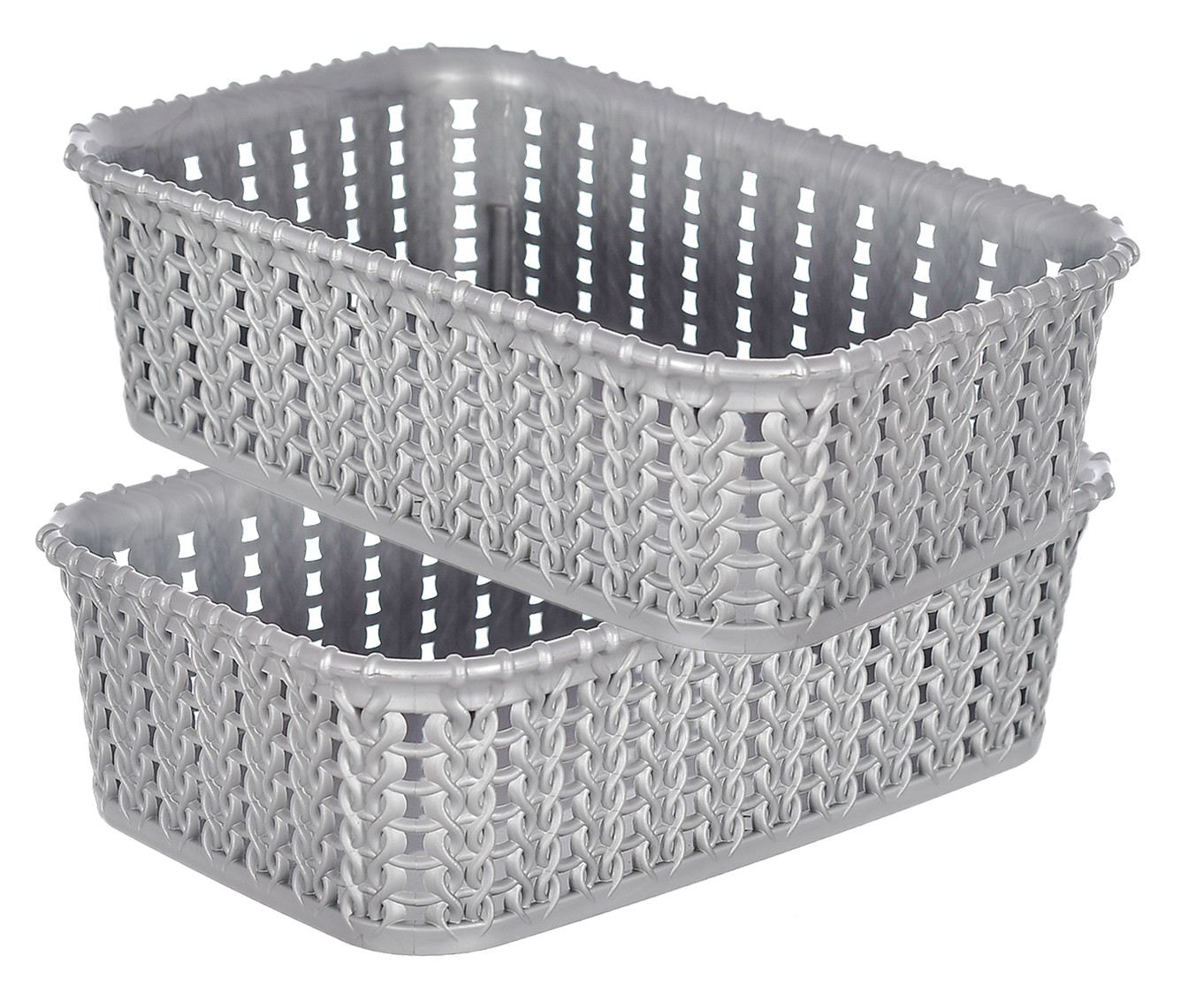 Kuber Industries Multiuses Small M 15 Plastic Tray/Basket/Organizer Without Lid-(Grey) -46KM0119
