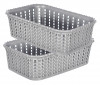 Kuber Industries Multiuses Small M 15 Plastic Tray/Basket/Organizer Without Lid-(Grey) -46KM0119