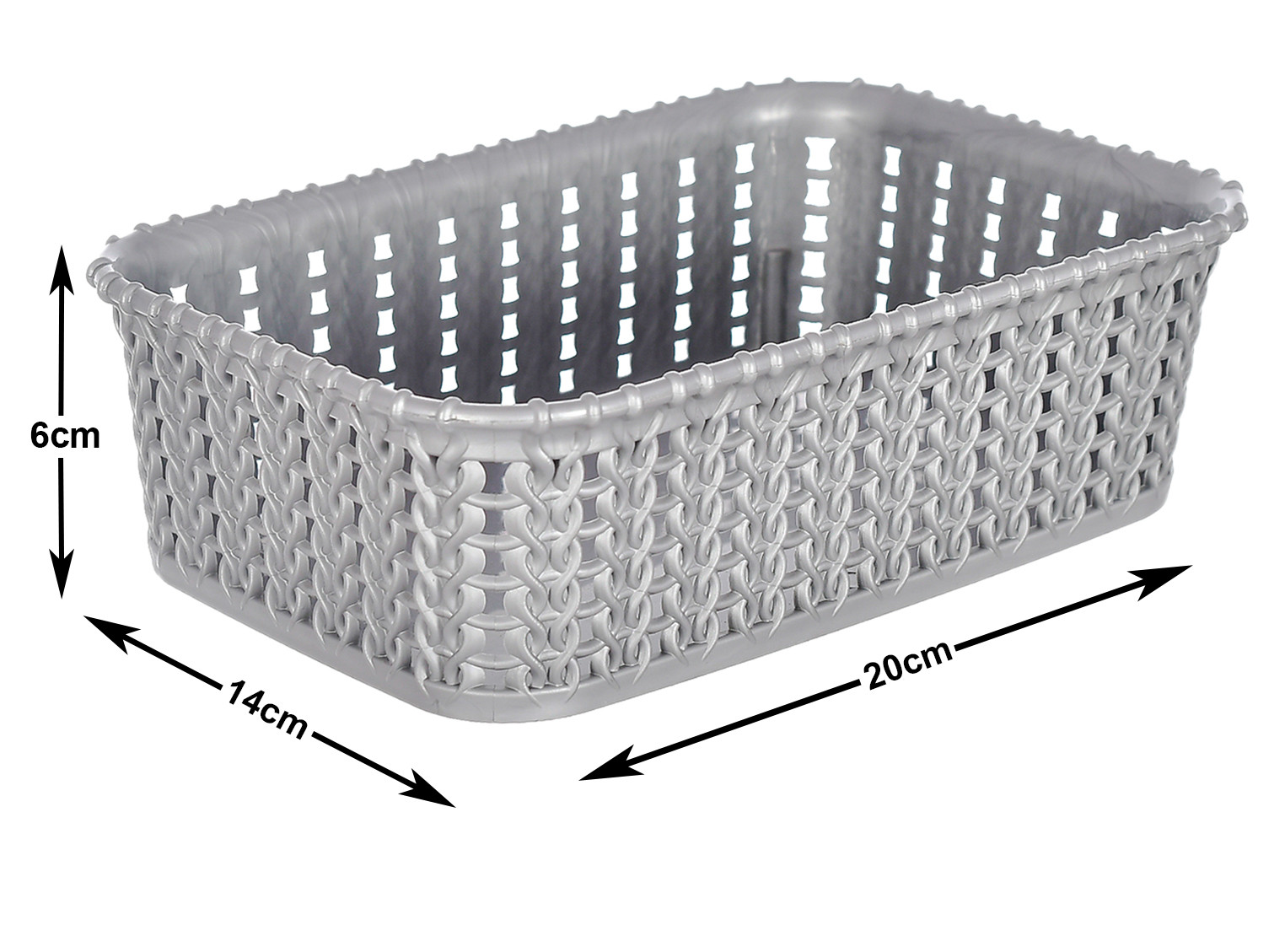 Kuber Industries Multiuses Small M 15 Plastic Tray/Basket/Organizer Without Lid-(Grey) -46KM0119