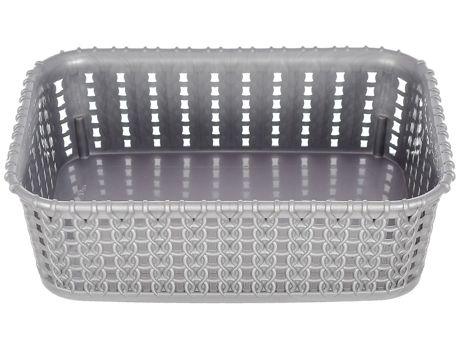 Kuber Industries Multiuses Small M 15 Plastic Tray/Basket/Organizer Without Lid-(Grey & Brown) -46KM0125