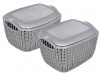 Kuber Industries Multiuses Small M 25 Plastic Basket/Organizer With Lid- (Grey) -46KM029