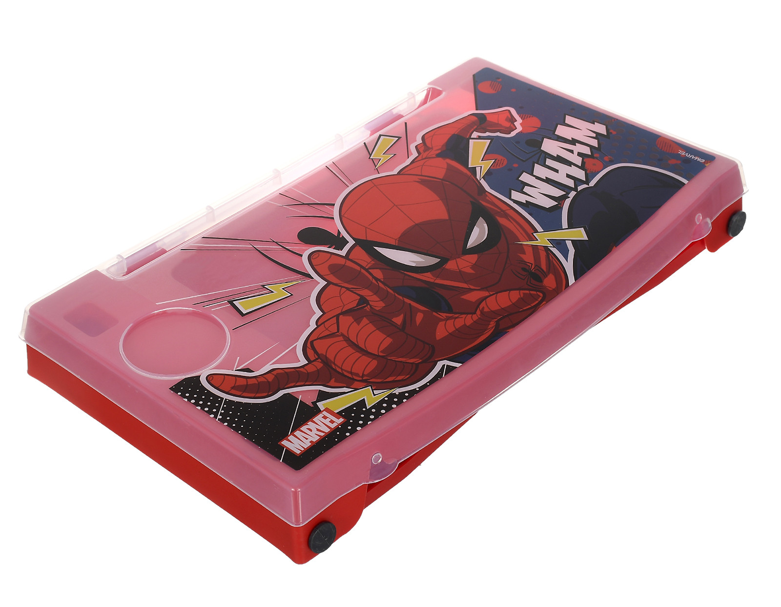 Kuber Industries Multiuses Spidermen Print Plastic Study Desk/Laptop Table With Camparment For Home & Office (Red)