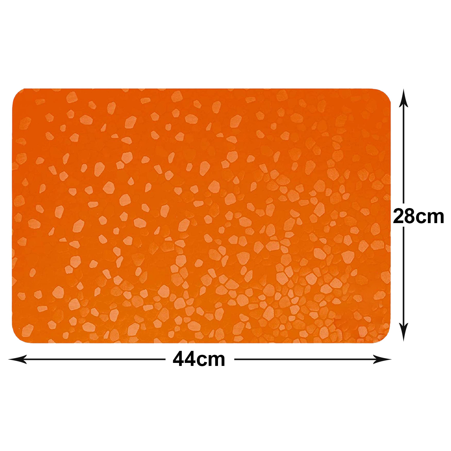 Kuber Industries Multiuses Stone Print PVC Table Placemat for kitchen, Dining Table Set of 6 (Orange)