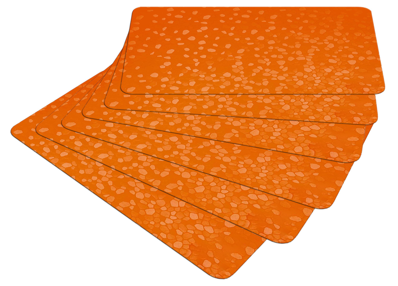 Kuber Industries Multiuses Stone Print PVC Table Placemat for kitchen, Dining Table Set of 6 (Orange)