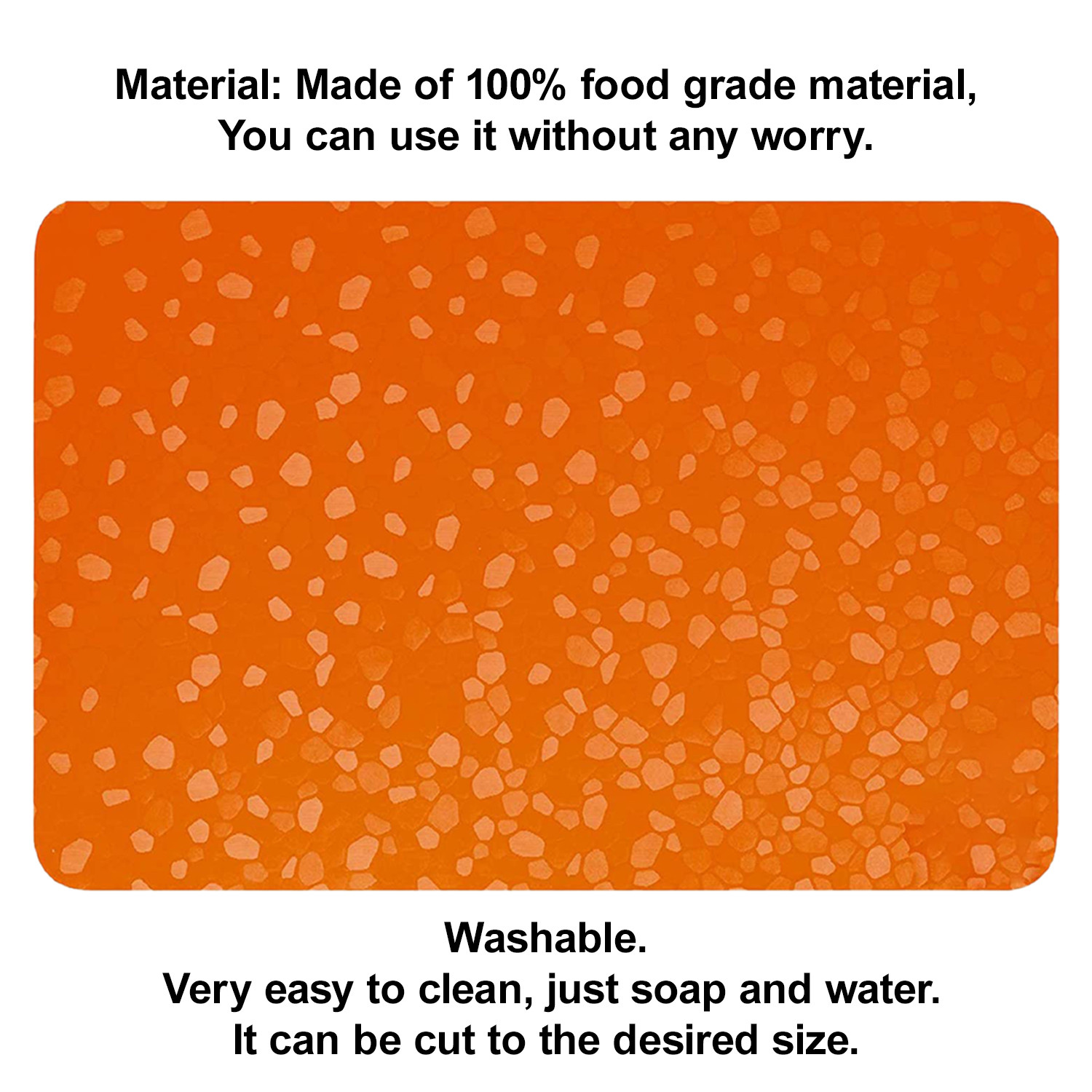 Kuber Industries Multiuses Stone Print PVC Table Placemat for kitchen, Dining Table Set of 6 (Orange)