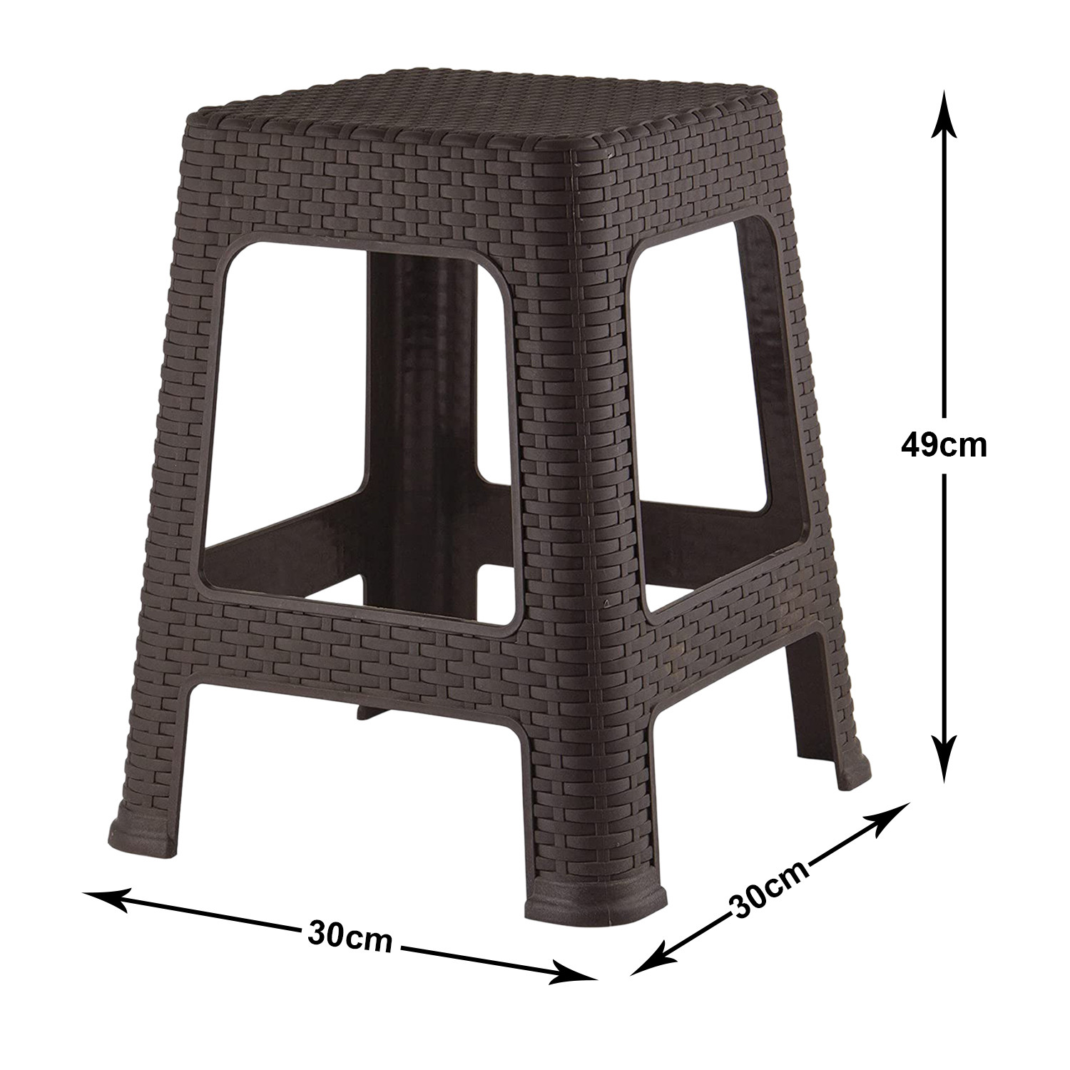 Kuber Industries Multiuses Strong, Durable, Lightweight Plastic Sitting Stool for Indoor/Outdoor Use (Brown)-46KM0519