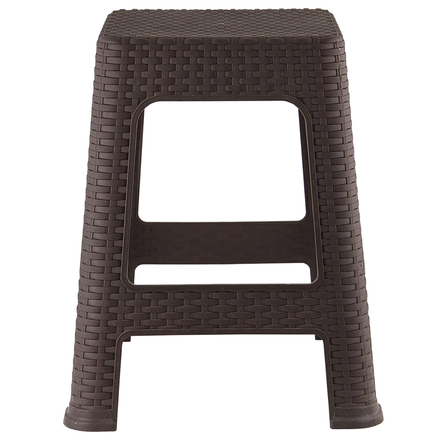 Kuber Industries Multiuses Strong, Durable, Lightweight Plastic Sitting Stool for Indoor/Outdoor Use (Brown)-46KM0519
