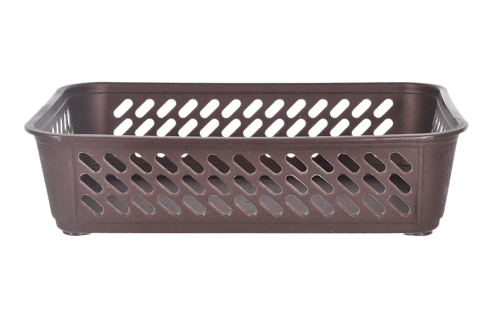 Kuber Industries Multiuses Super Tidy Plastic Tray/Basket/Organizer- Pack of 3 (Brown & Grey & Brown) -46KM0585