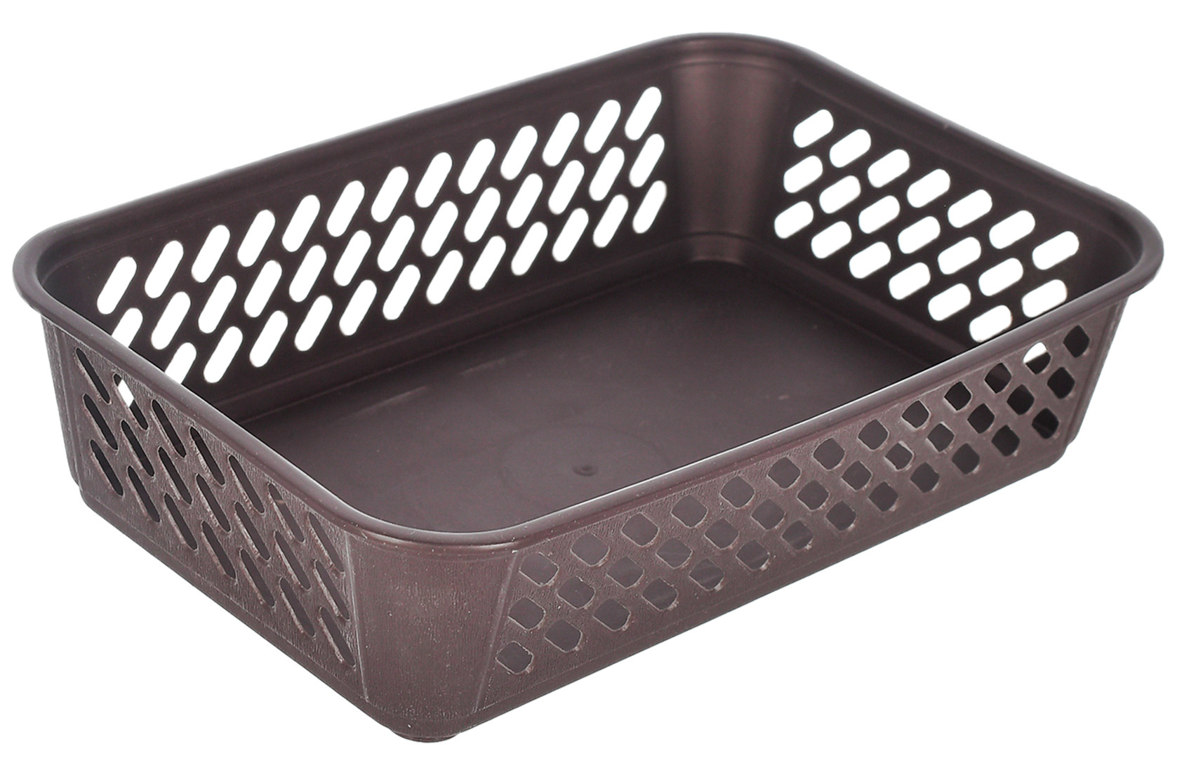 Kuber Industries Multiuses Super Tidy Plastic Tray/Basket/Organizer- Pack of 3 (Brown & Grey & Brown) -46KM0585