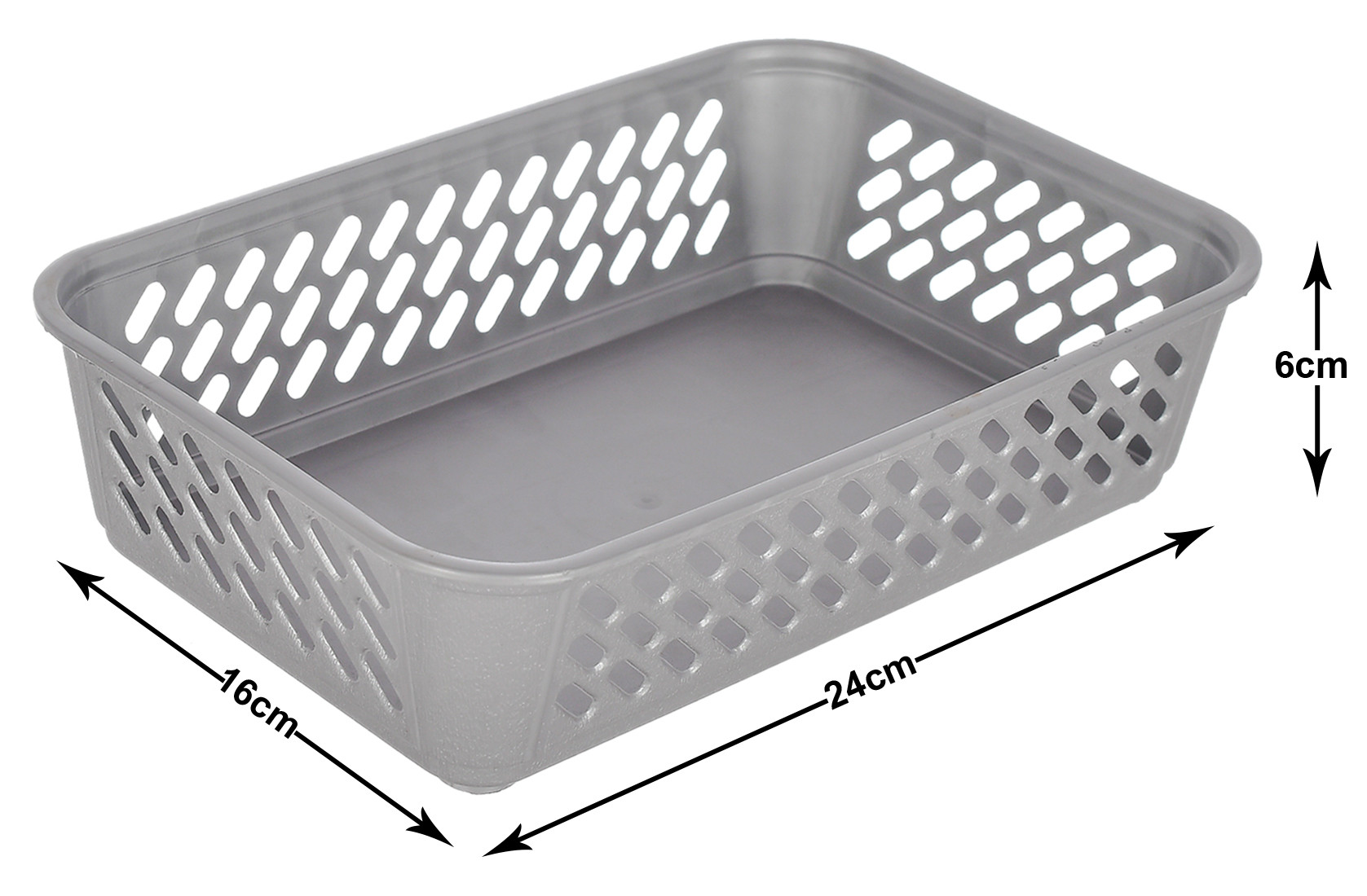 Kuber Industries Multiuses Super Tidy Plastic Tray/Basket/Organizer- Pack of 3 (Grey & Brown & Grey) -46KM0583