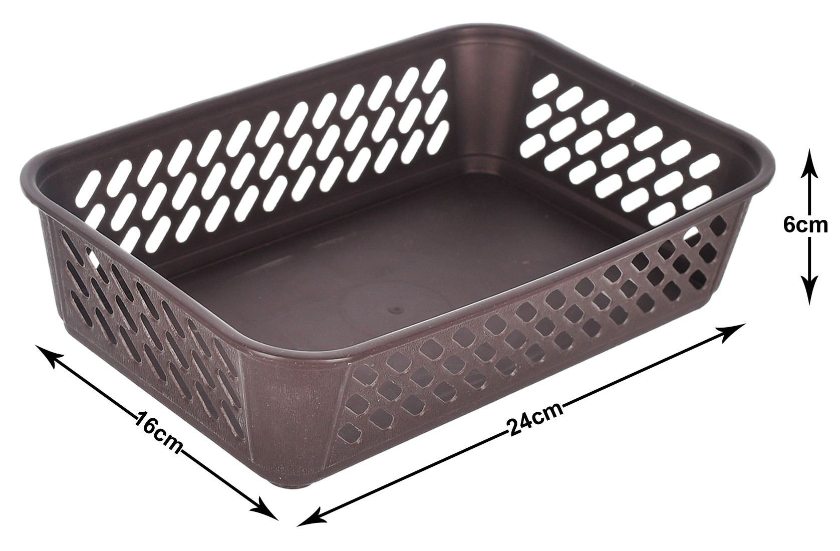 Kuber Industries Multiuses Super Tidy Plastic Tray/Basket/Organizer-(Brown) -46KM0565