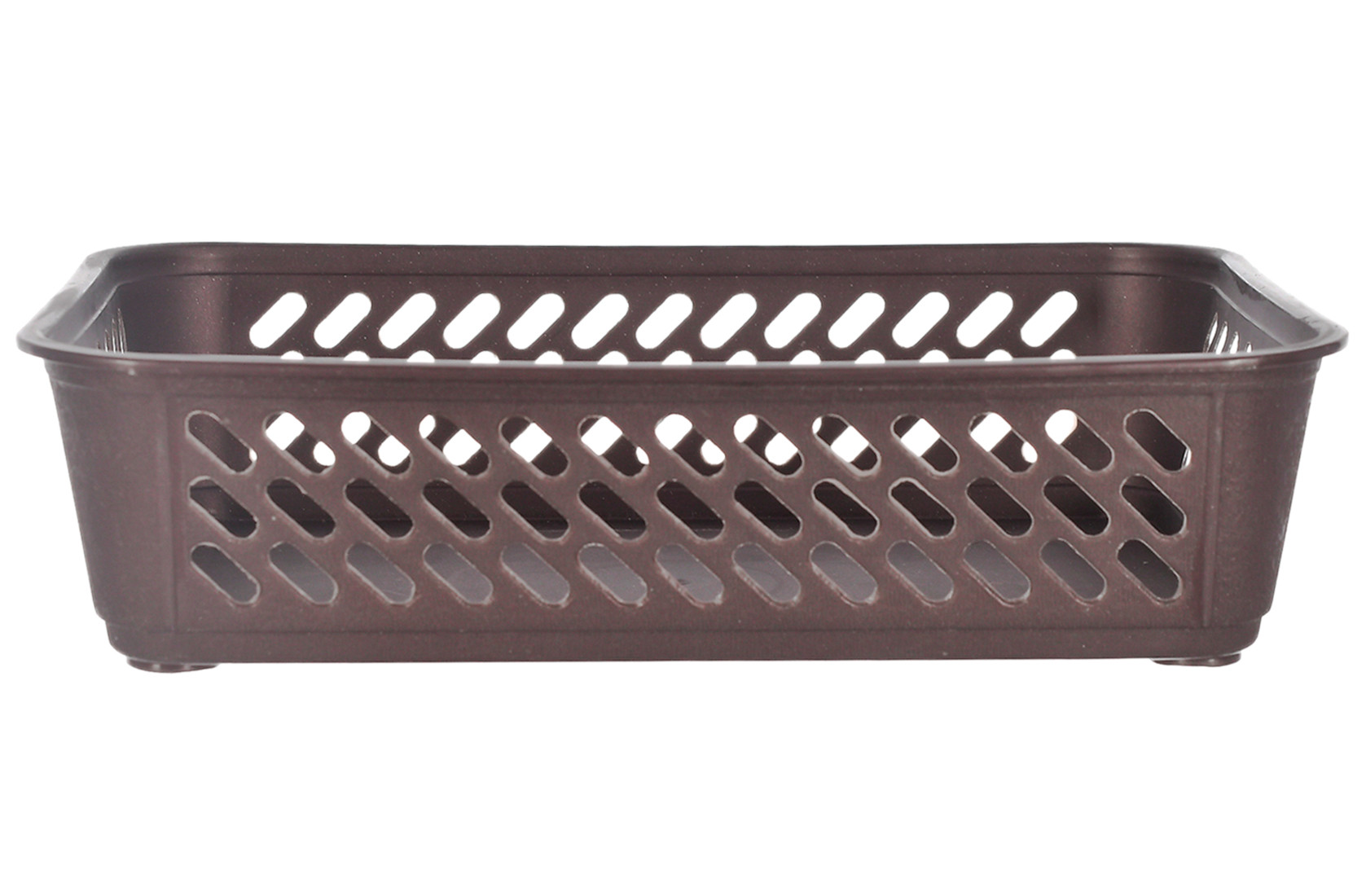 Kuber Industries Multiuses Super Tidy Plastic Tray/Basket/Organizer-(Brown) -46KM0565