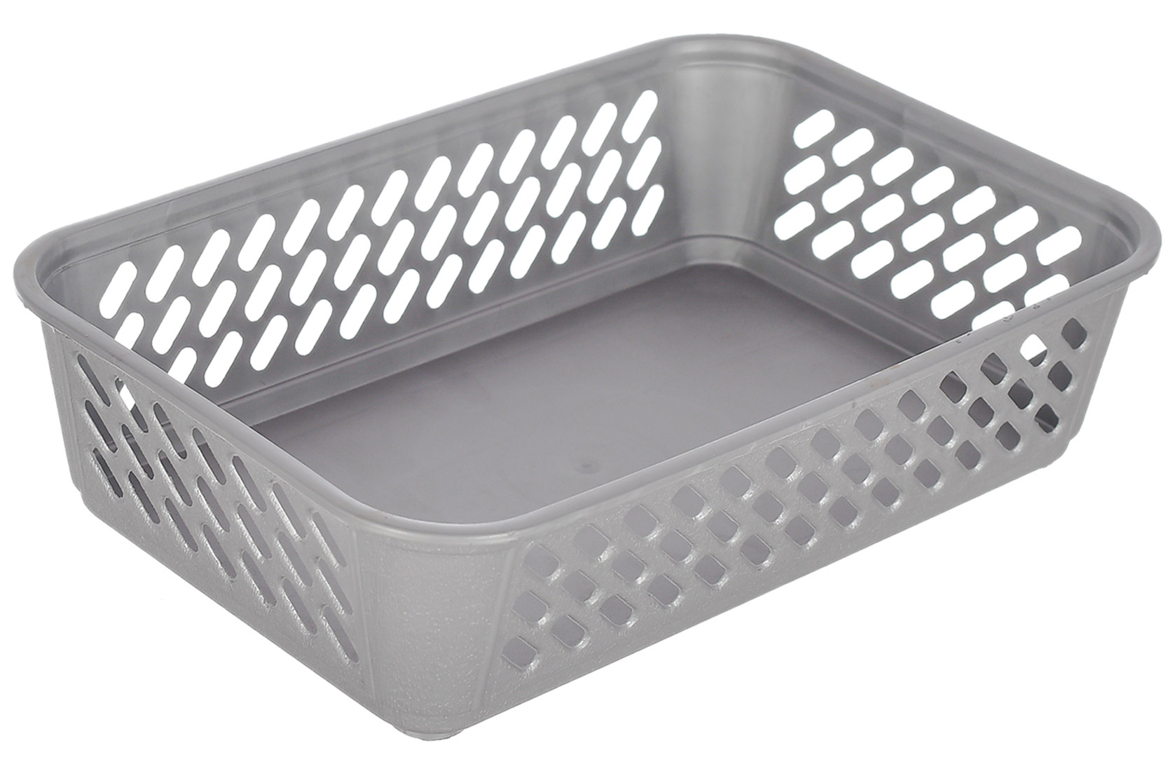 Kuber Industries Multiuses Super Tidy Plastic Tray/Basket/Organizer-(Grey) -46KM0573