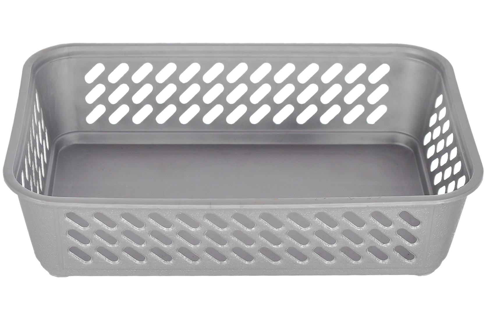 Kuber Industries Multiuses Super Tidy Plastic Tray/Basket/Organizer-(Grey) -46KM0573