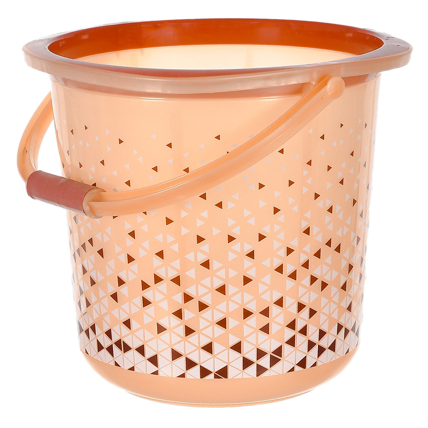 Kuber Industries Multiuses Tinted Print Plastic Bucket With Handle, 18 litre- Pack of 2 (Brown & Black)-46KM0341