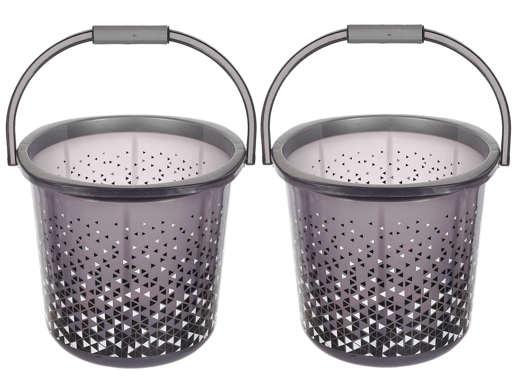 Kuber Industries Multiuses Tinted Print Plastic Bucket With Handle, 18 litre (Black)-46KM0333
