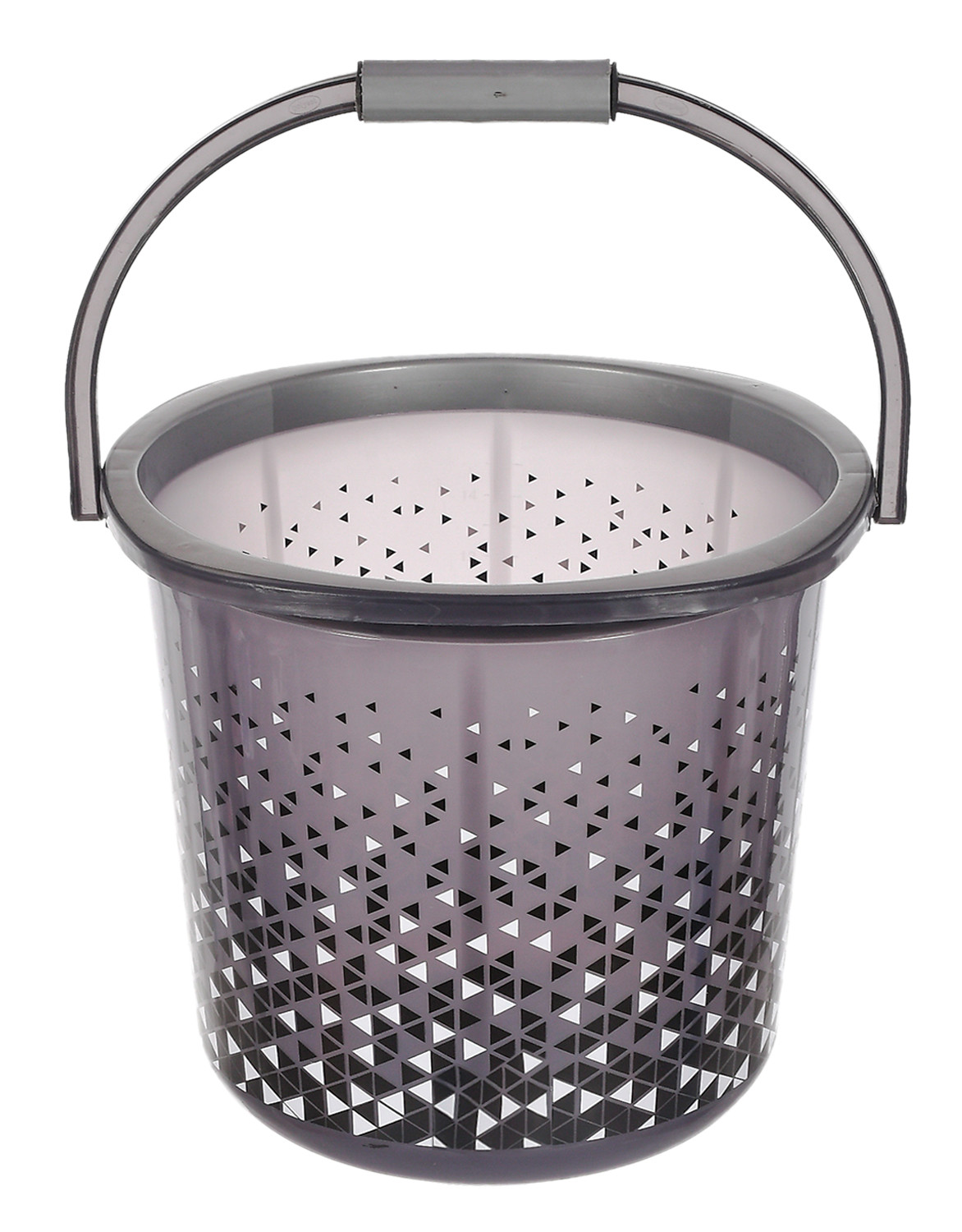 Kuber Industries Multiuses Tinted Print Plastic Bucket With Handle, 24 litre- Pack of 2 (Brown & Black)-46KM0351