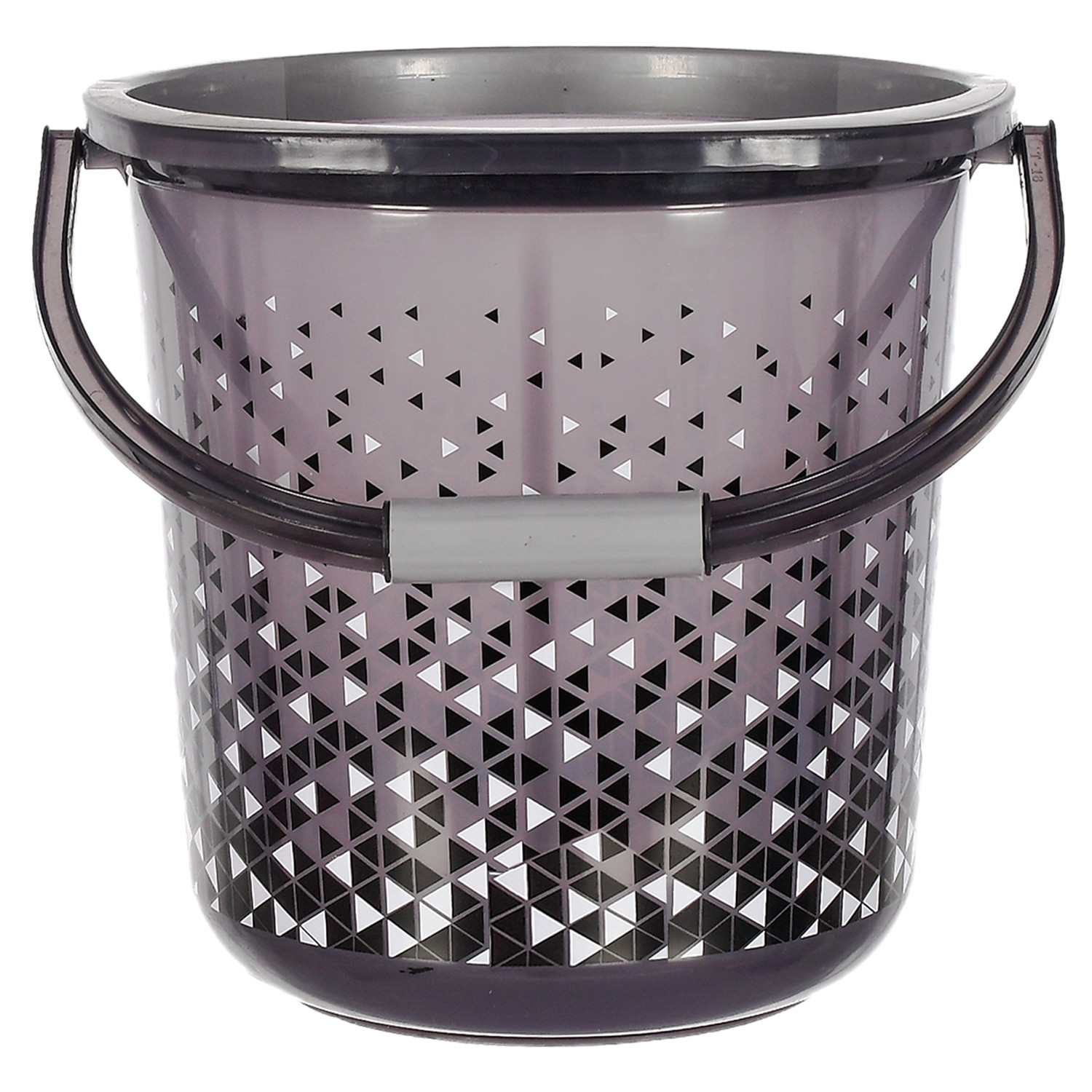 Kuber Industries Multiuses Tinted Print Plastic Bucket With Handle, 24 litre- Pack of 2 (Brown & Black)-46KM0351