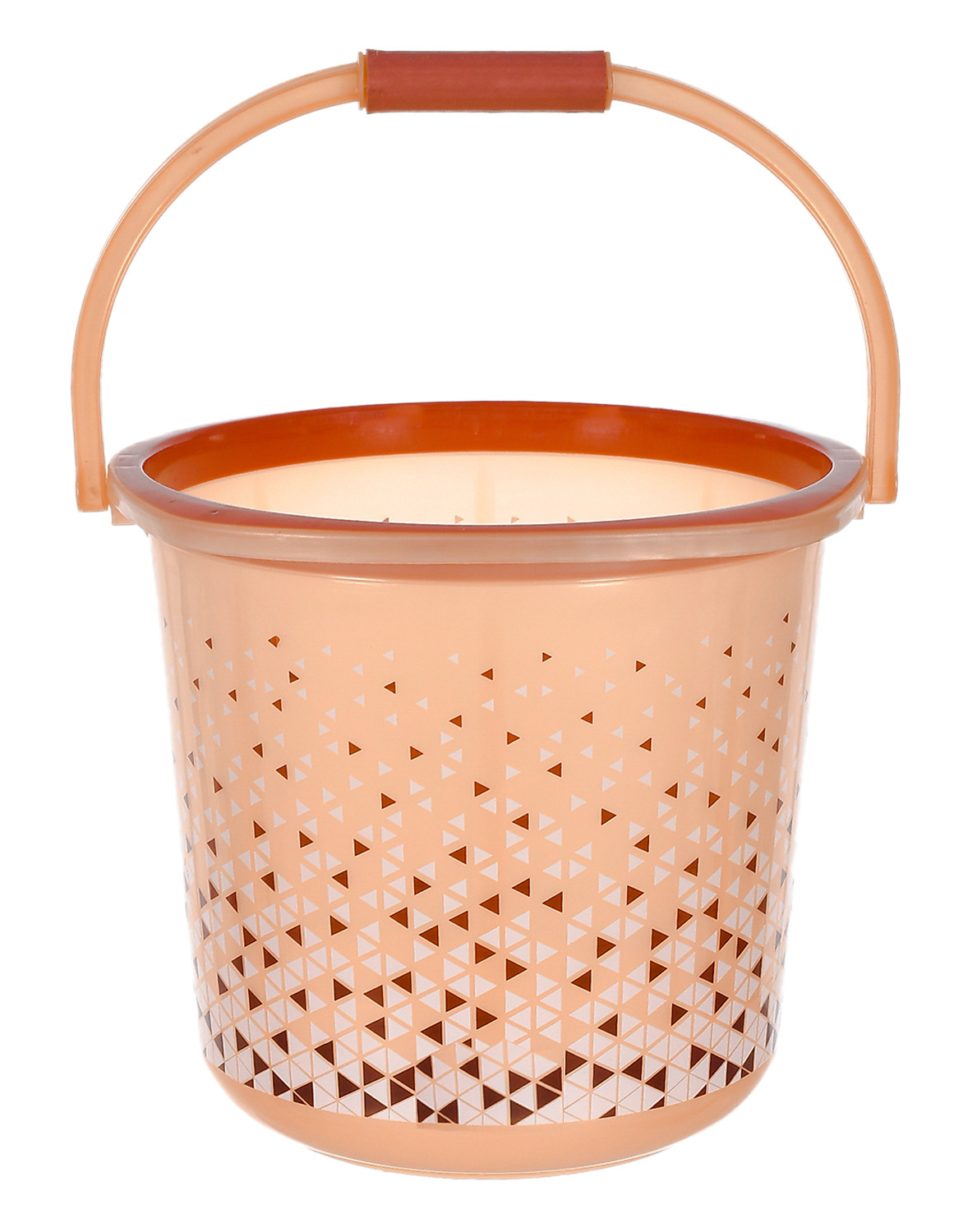 Kuber Industries Multiuses Tinted Print Plastic Bucket With Handle, 24 litre (Brown)-46KM0347