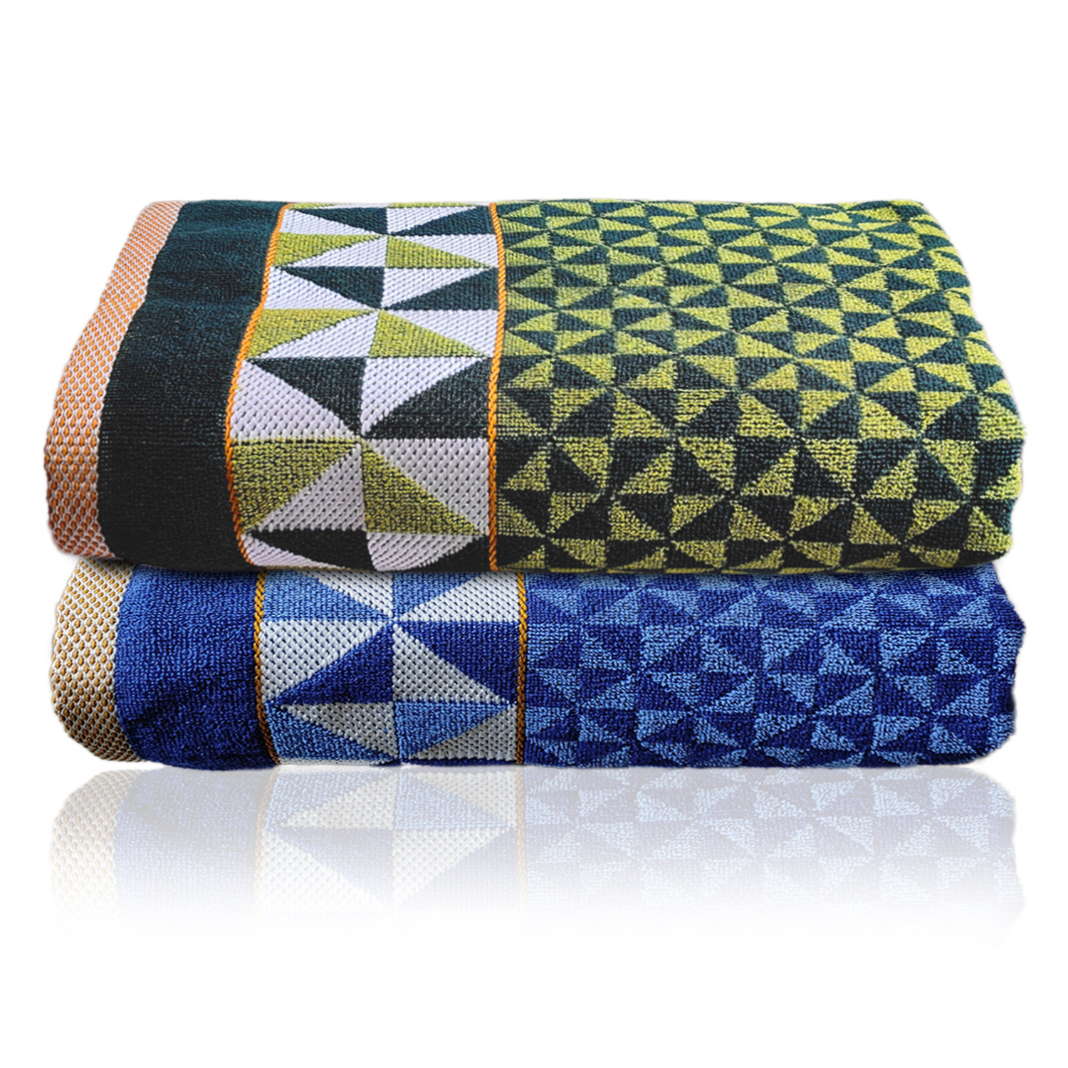 Kuber Industries Multiuses Tringle Printed Soft Cotton Bath Towel, 30
