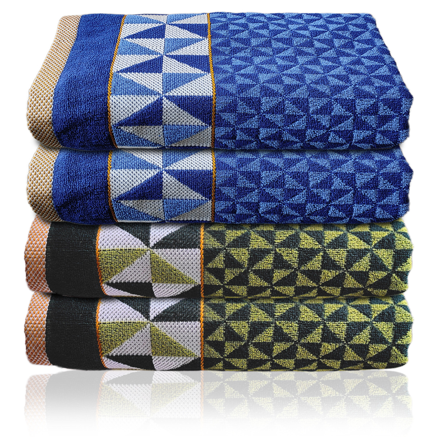 Kuber Industries Multiuses Tringle Printed Soft Cotton Bath Towel, 30