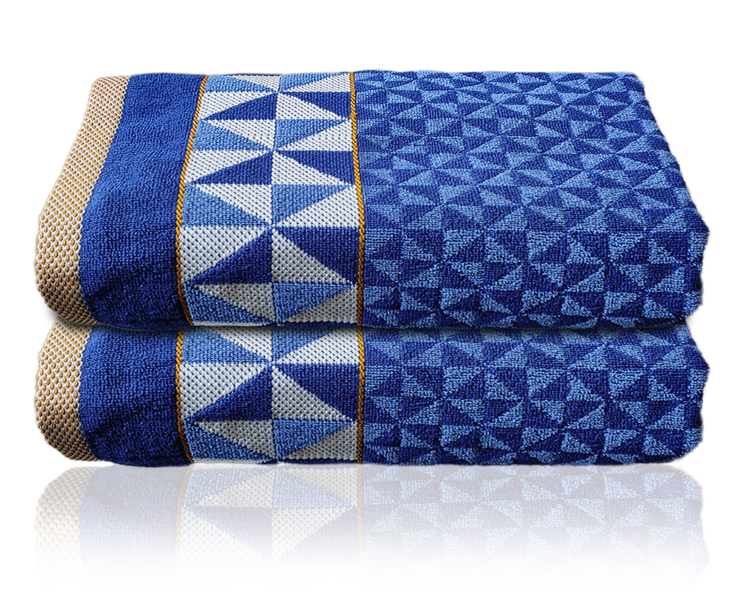 Kuber Industries Multiuses Tringle Printed Soft Cotton Bath Towel, 30