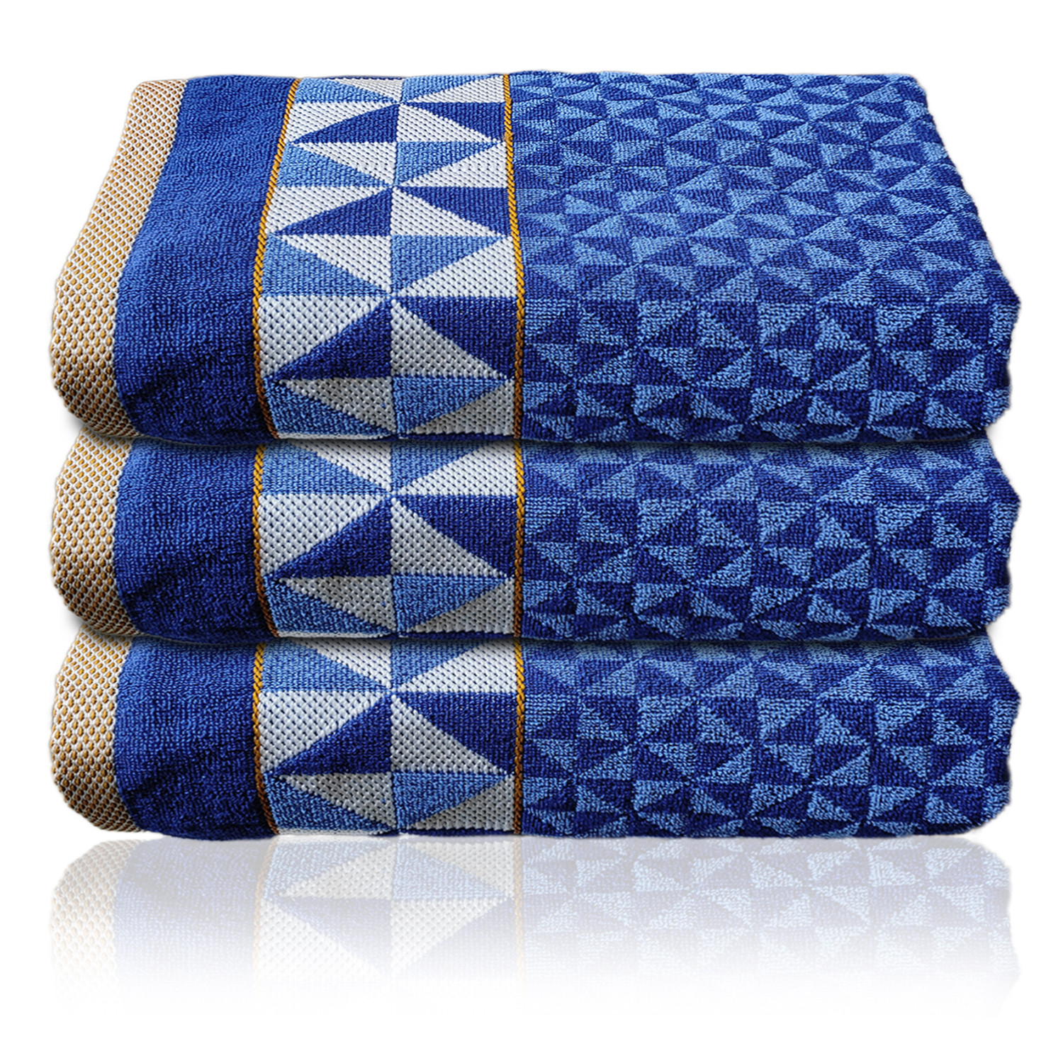 Kuber Industries Multiuses Tringle Printed Soft Cotton Bath Towel, 30