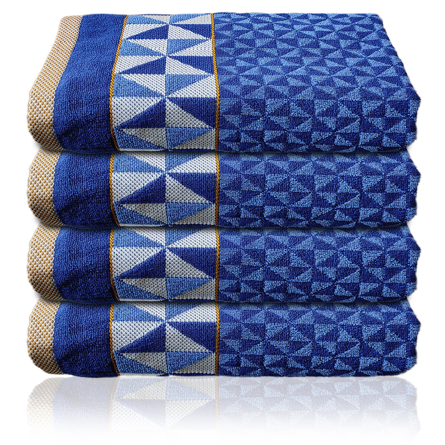 Kuber Industries Multiuses Tringle Printed Soft Cotton Bath Towel, 30